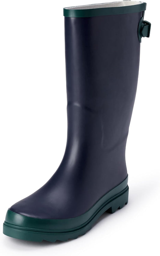 Amazon Essentials Women's Waterproof Tall Rain Boot with Adjustable Buckle