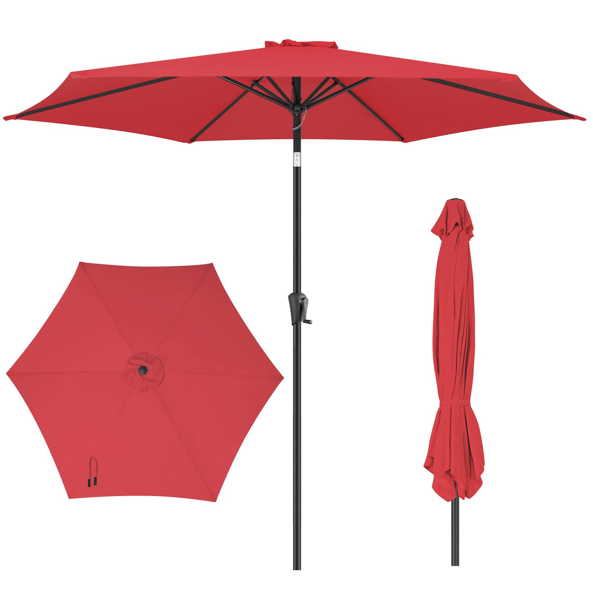 Patio Umbrella Rectangular with Button Tilt, 6.5 x 10ft Ivory | Waterproof UV Protection, Rectangle Porch Deck Umbrella for Pool, Table, Garden, Backyard, Provides Shade