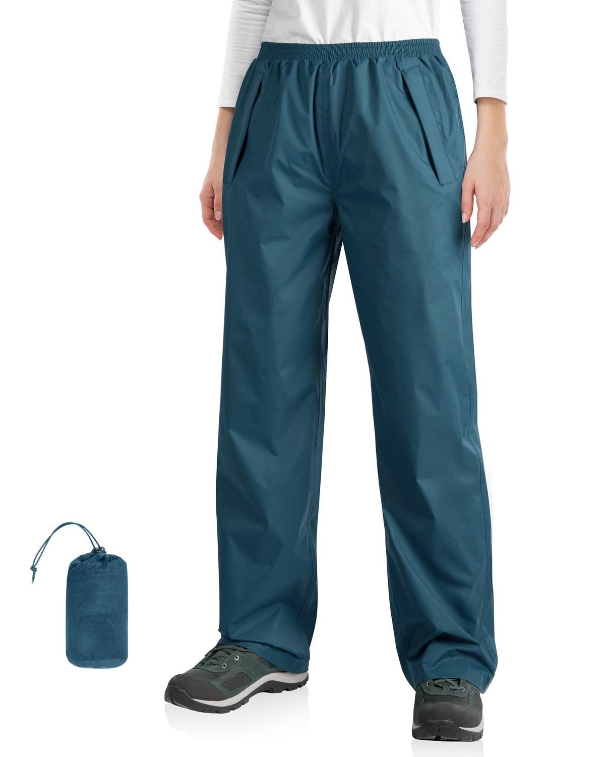 33,000ft Packable Rain Pants for Women Waterproof Pants Lightweight Rain Over Pants Outdoor Windproof Pant for Golf Hiking