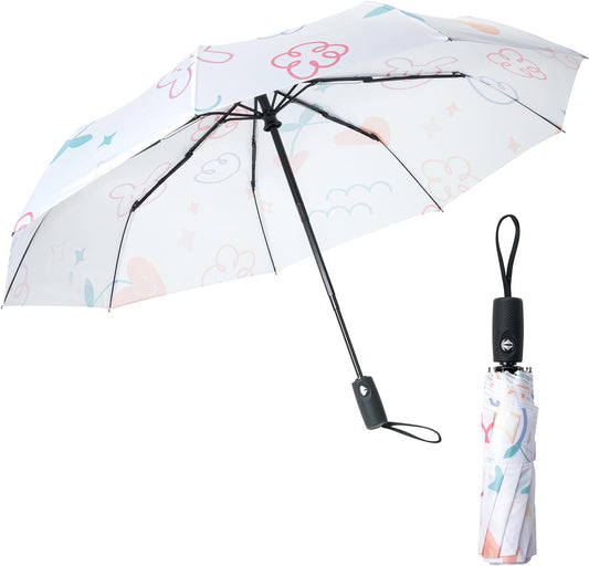 Mr. Pen- Windproof Travel Umbrella, Small Water-Resistant Automatic Folding Umbrella for Rain and Sun, Light, Compact and Portable for Women & Men, Fits Car & Backpack