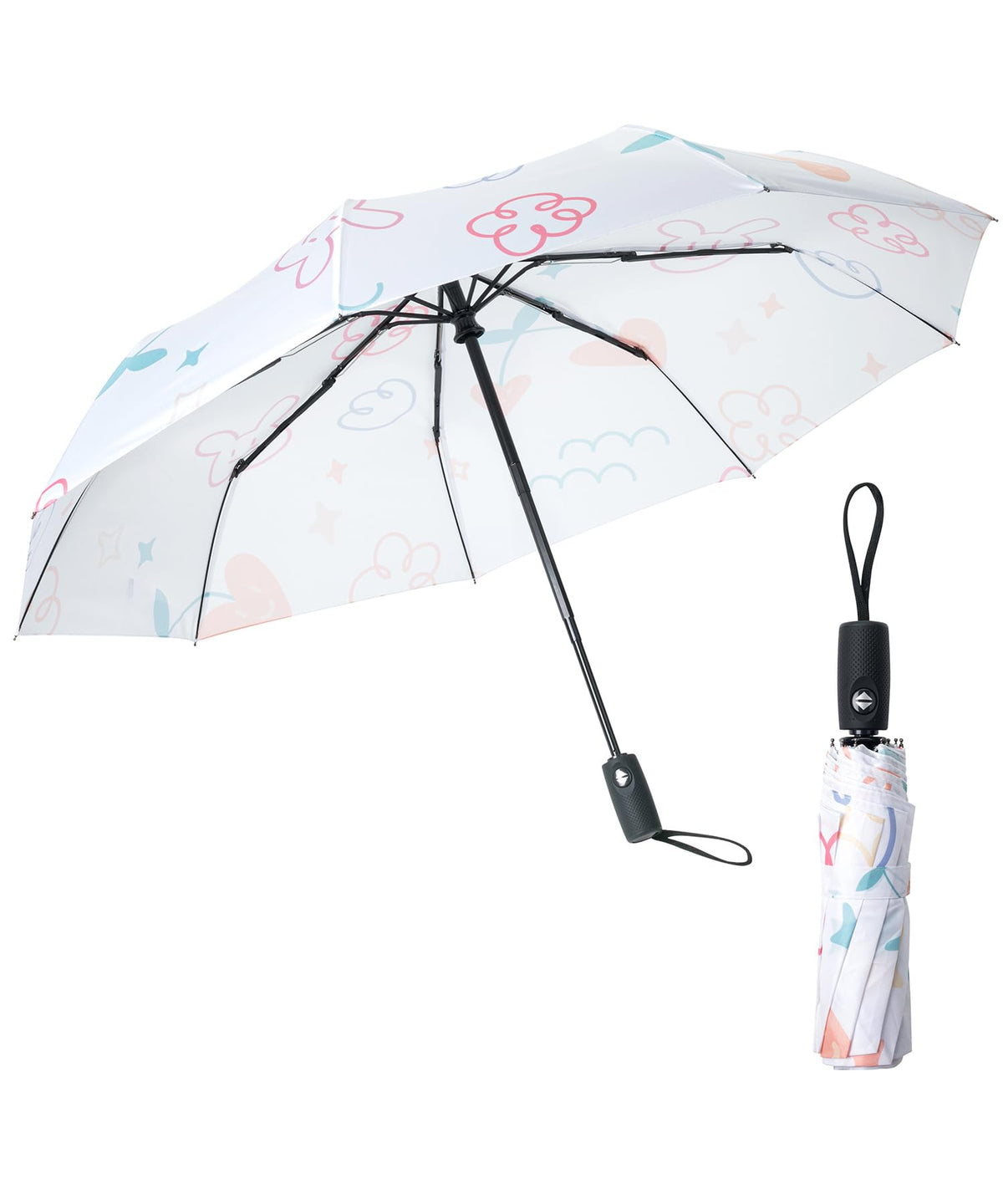 Mr. Pen- Windproof Travel Umbrella, Small Water-Resistant Automatic Folding Umbrella for Rain and Sun, Light, Compact and Portable for Women & Men, Fits Car & Backpack