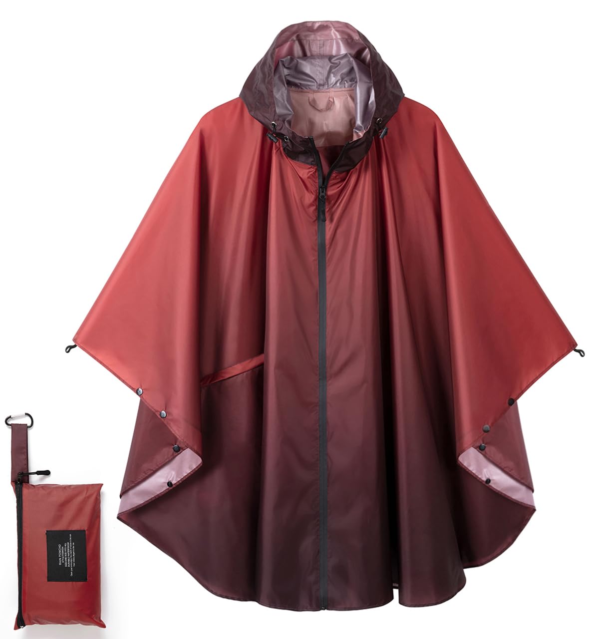Fashion Hooded Rain Poncho Waterproof Raincoat Jacket with pocket for Women/Men/Adult