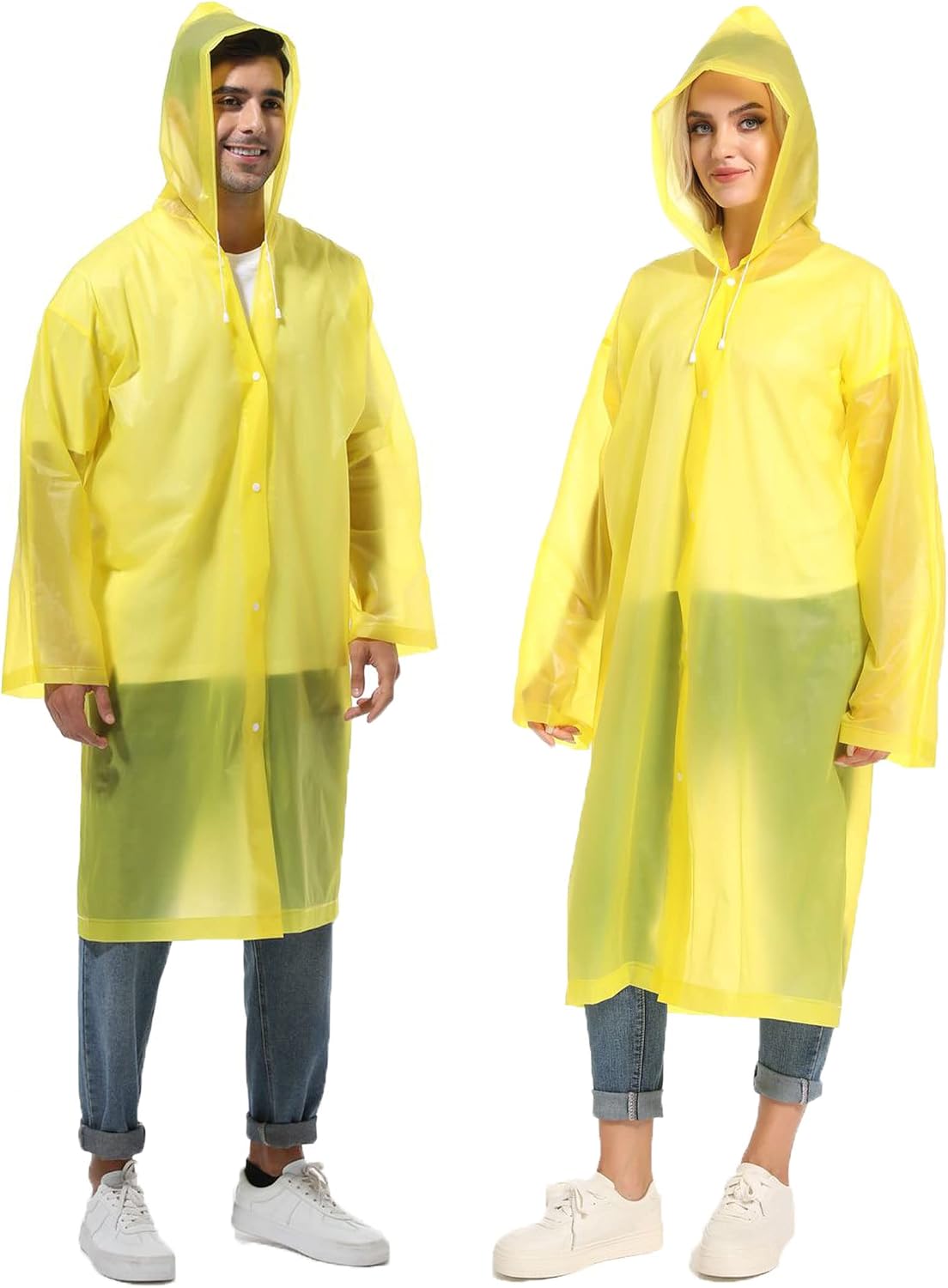 Rain Ponchos for Adults Reusable Raincoats Survival Heavy Duty Military Impermeable 2 Packs Rain Coat…