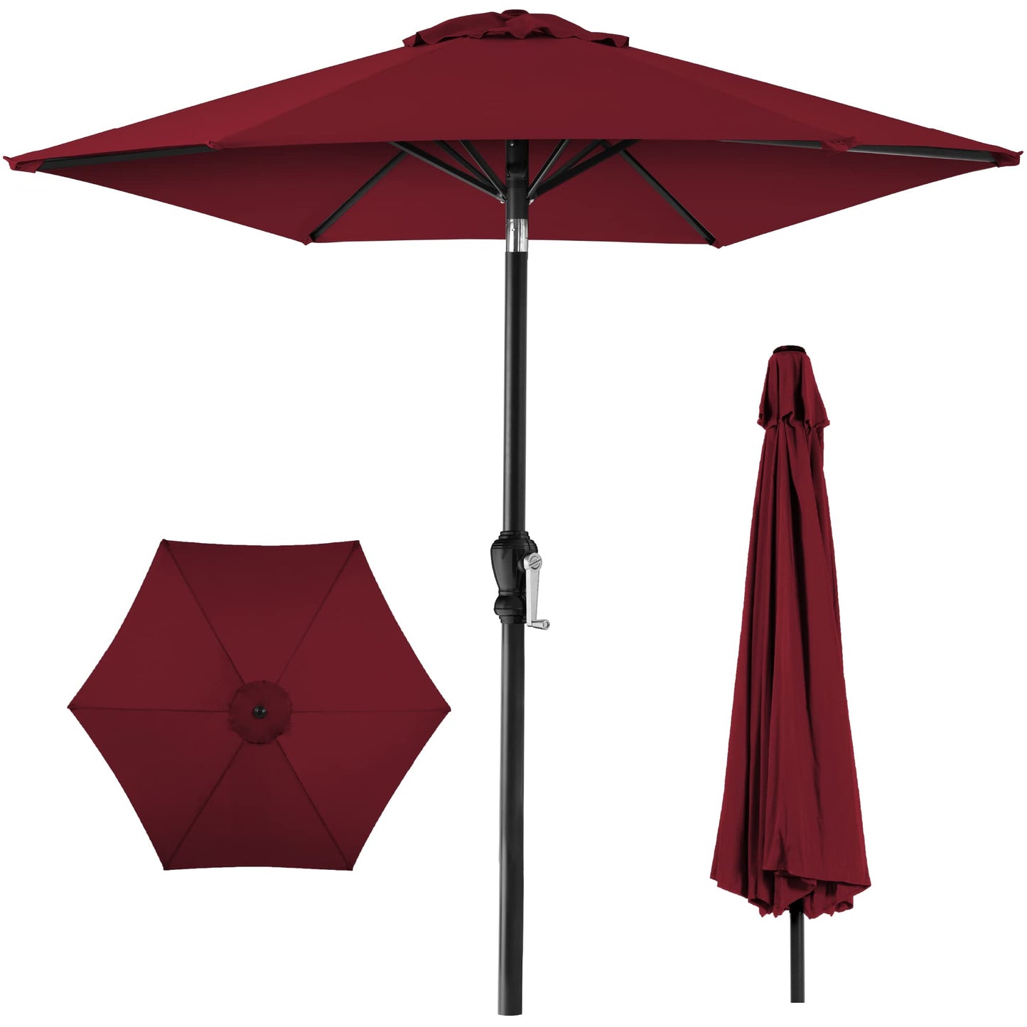 Best Choice Products 10ft Outdoor Patio Umbrella, Outdoor Table Umbrella, Yard Umbrella, Market Umbrella with 6 Sturdy Ribs, Push Button, Tilt and Crank - Sand