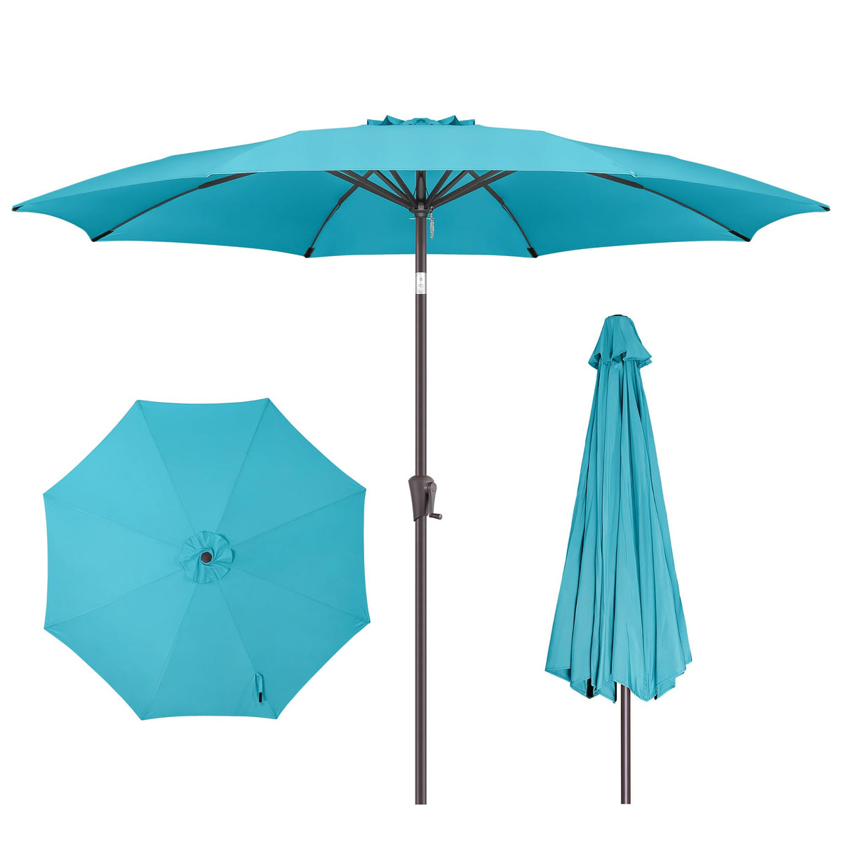 Patio Umbrella Rectangular with Button Tilt, 6.5 x 10ft Ivory | Waterproof UV Protection, Rectangle Porch Deck Umbrella for Pool, Table, Garden, Backyard, Provides Shade