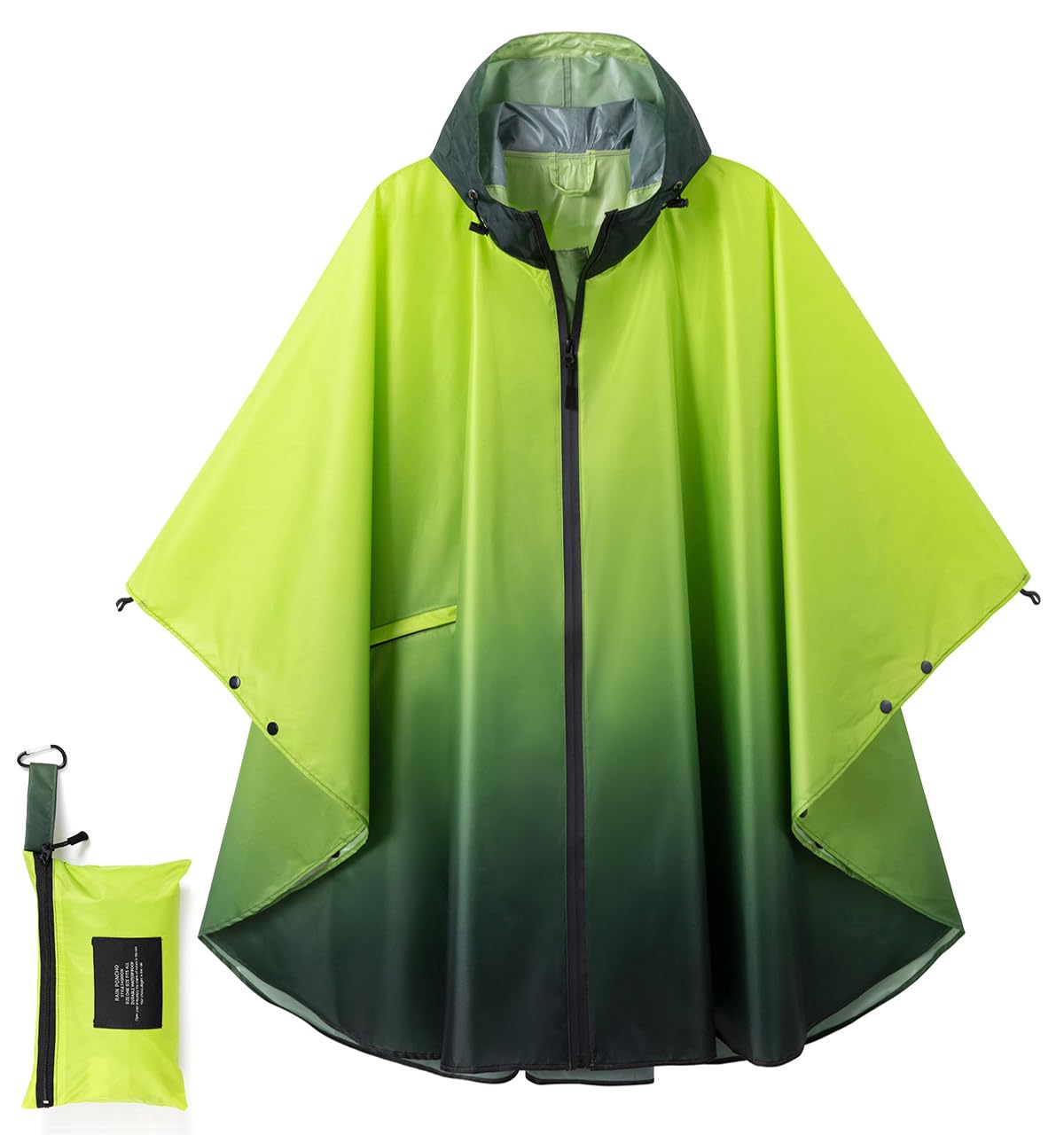 Fashion Hooded Rain Poncho Waterproof Raincoat Jacket with pocket for Women/Men/Adult