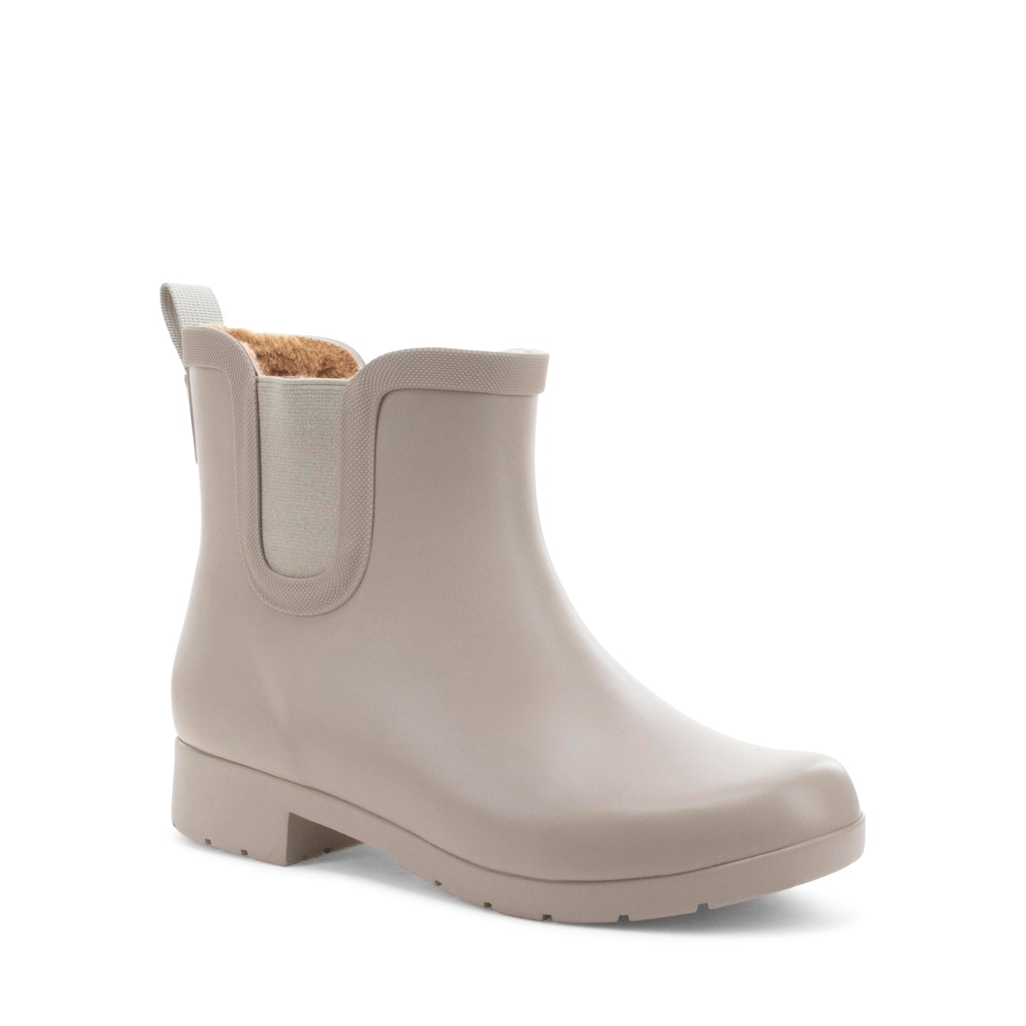 Chooka Women's Delridge Waterproof Faux Fur Chelsea Rain Boot Slip On | Ladies pull-on street style shoes with plush lining, built for puddles, styled for the city
