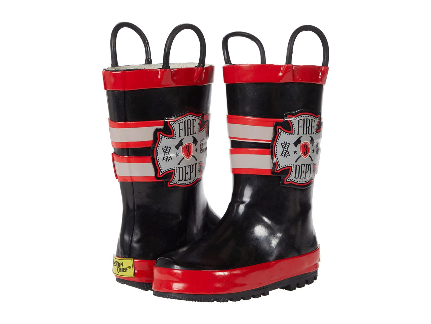 Western Chief Boys Waterproof Printed Rain Boot with Easy Pull On Handles