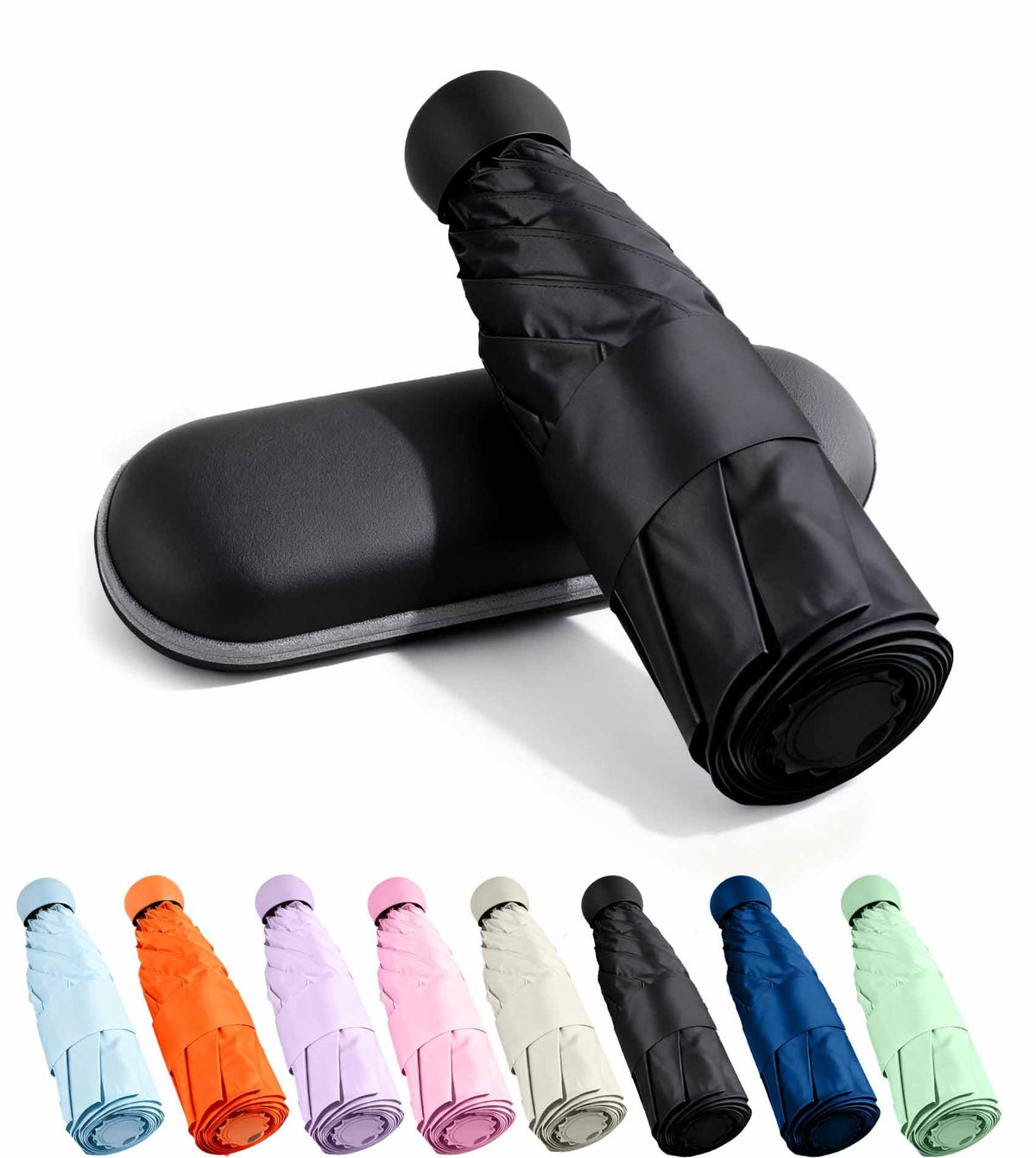 MRTLLOA Travel Essentials Mini/Compact Umbrella for Purse | Small Lightweight, UV Sun Protection, Tiny Umbrella for Men and Women