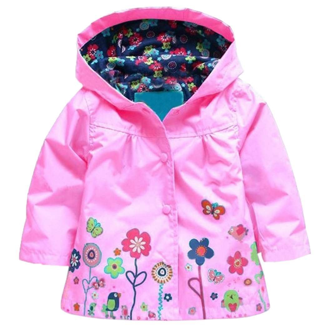 Arshiner Toddler Girls Waterproof Hooded Coat Jacket Outwear Raincoat