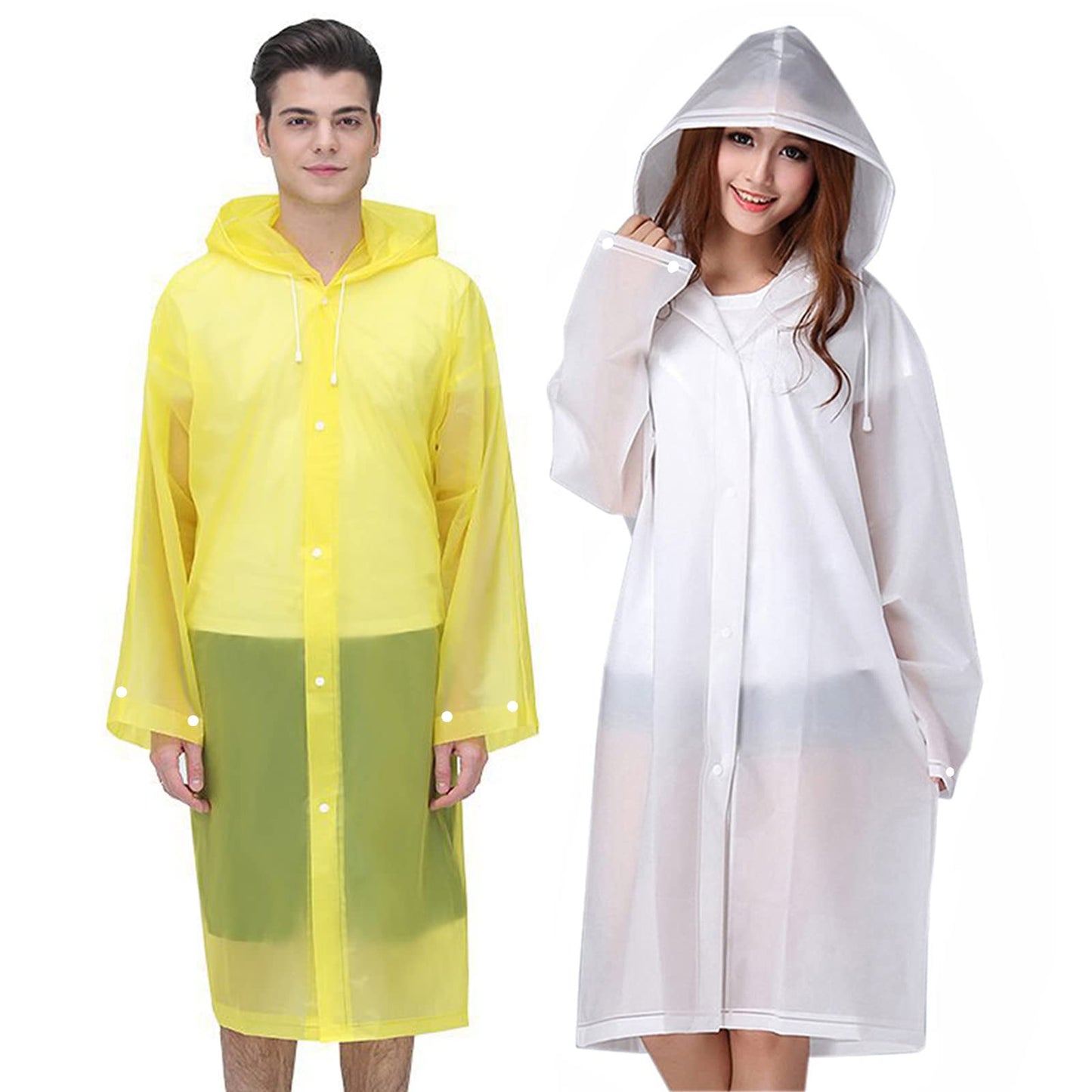 Rain Ponchos Raincoats for Adults Women Men, Reusable 2 Pack Rain Jacket Coats with Hood for Family Disney Camping Hiking