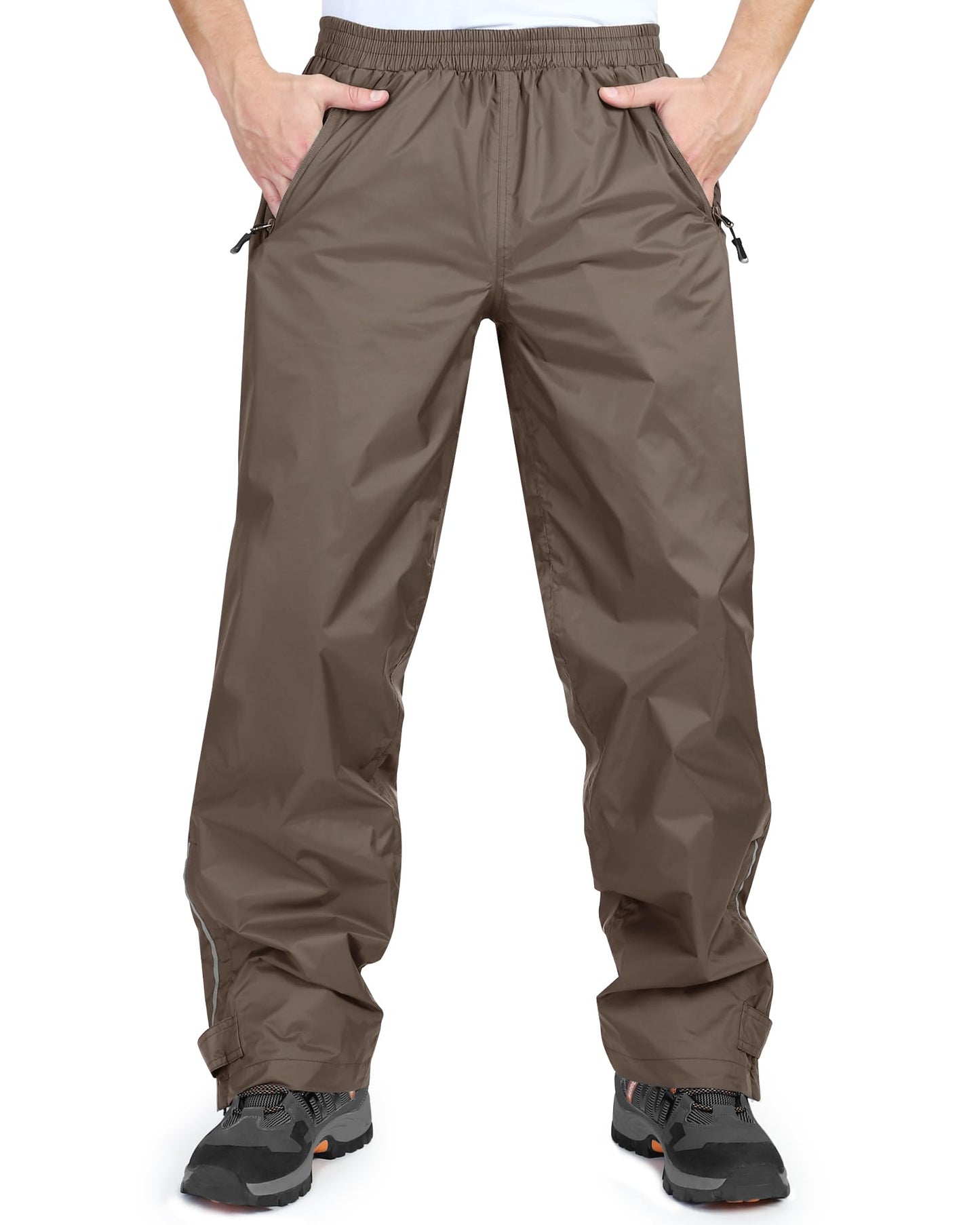33,000ft Men's Rain Pants, Waterproof Rain Over Pants, Windproof Outdoor Pants for Hiking, Fishing