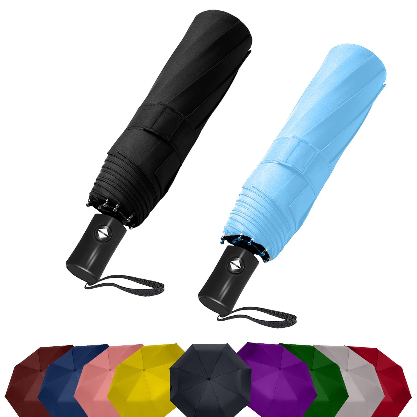 Compact Travel Umbrella - Windproof Auto Open/Close, Small Folding Umbrella for Rain & Sun with UPF50+ - Lightweight Frame, Waterproof - Fits Backpack, Purse, Suitcase.(Garden Butterfly)