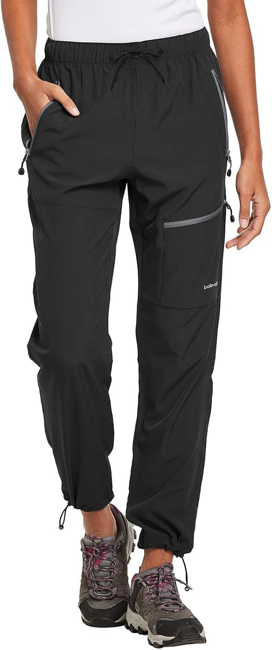 baleaf Women's Hiking Pants Quick Dry Lightweight Water Resistant Elastic Waist Cargo Pants for All Seasons | Petite/Reguar/Tall sizing,Zip Pockets, Water Resistant,breathable Cargo Pants for Travel Camping