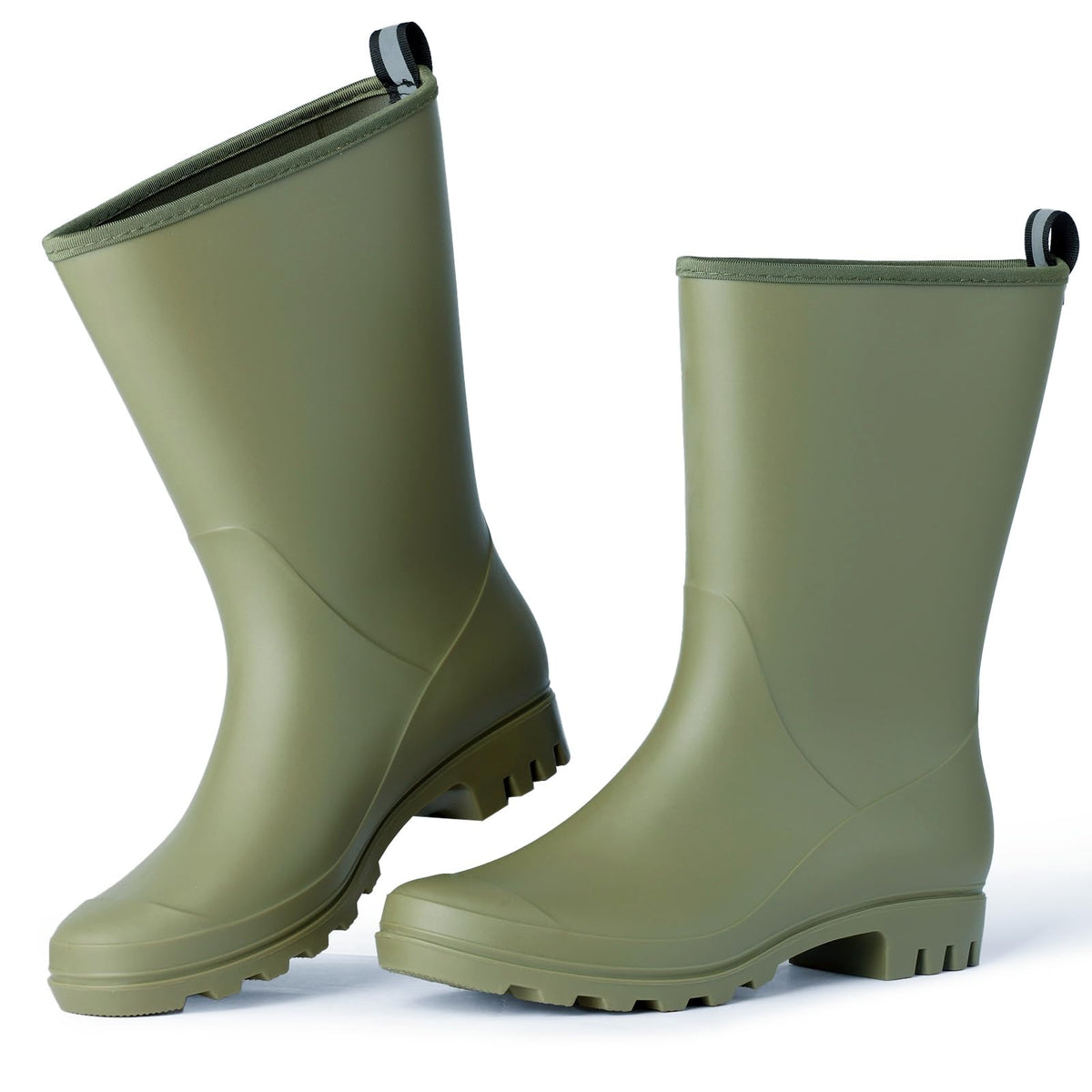 Wide Calf Women's Rain Boots Waterproof PVC Rubber Garden Boot Outdoor | Mid Height Women Rubber Boot Rain Shoes for Outdoor Matte Surface Gardening Rainboots Work Walking