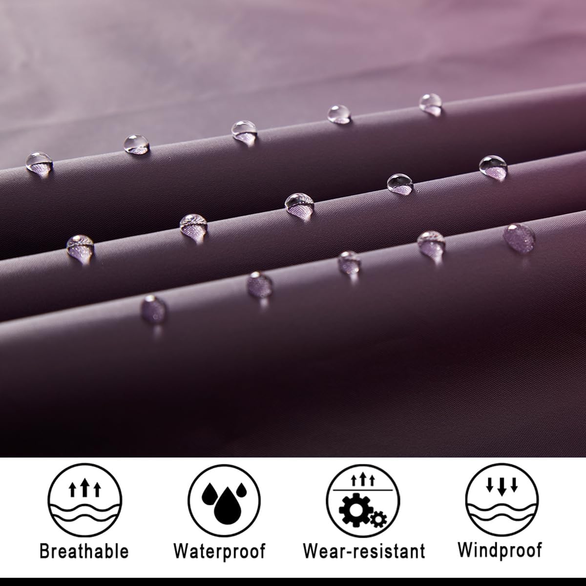Hooded Rain Poncho for Adult, Waterproof Raincoat for Hiking Camping