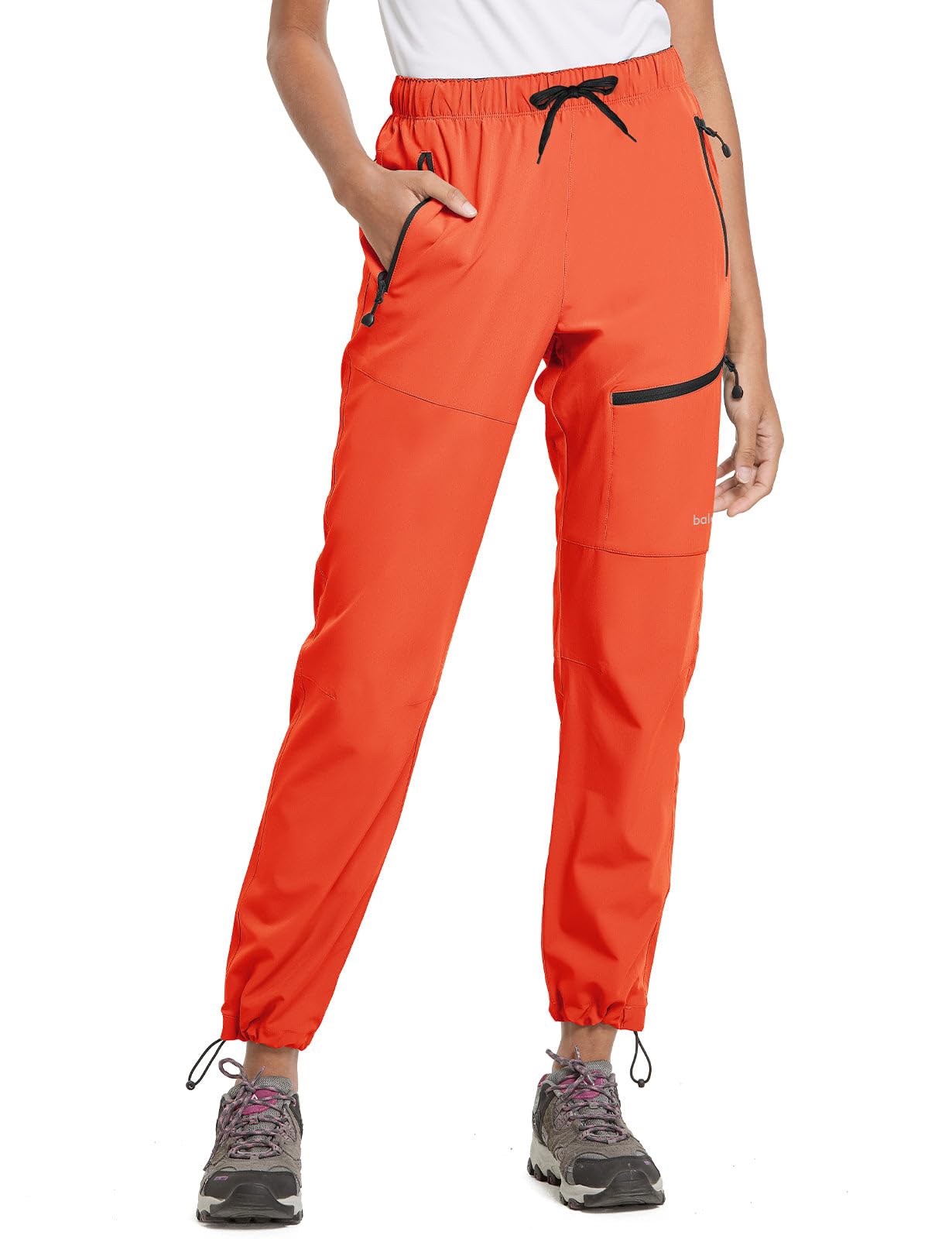 baleaf Women's Hiking Pants Quick Dry Lightweight Water Resistant Elastic Waist Cargo Pants for All Seasons | Petite/Reguar/Tall sizing,Zip Pockets, Water Resistant,breathable Cargo Pants for Travel Camping