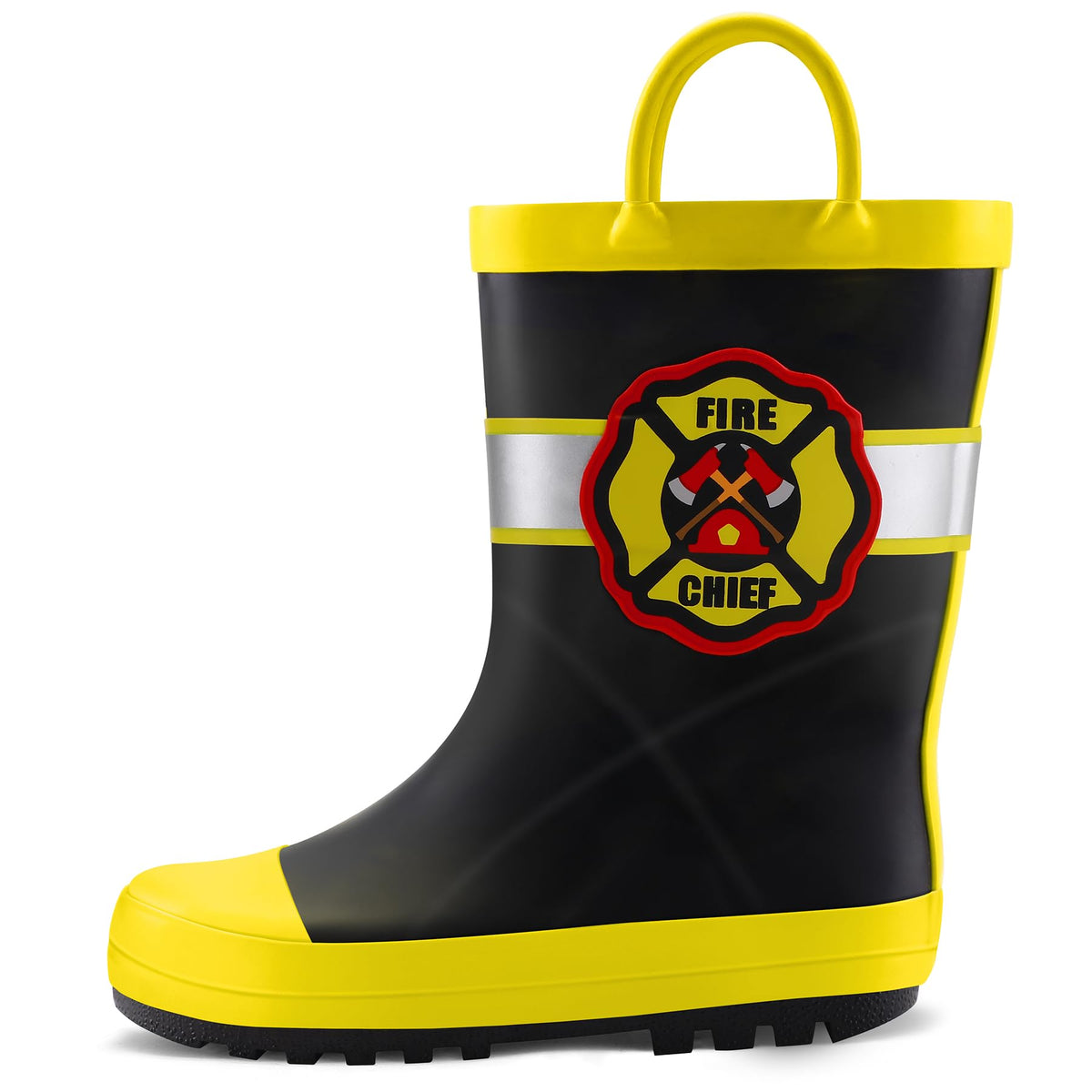 Kids Rain Boots Waterproof Printed Rubber boots with Handles | Slip on, Double Handles,Slip Resistant