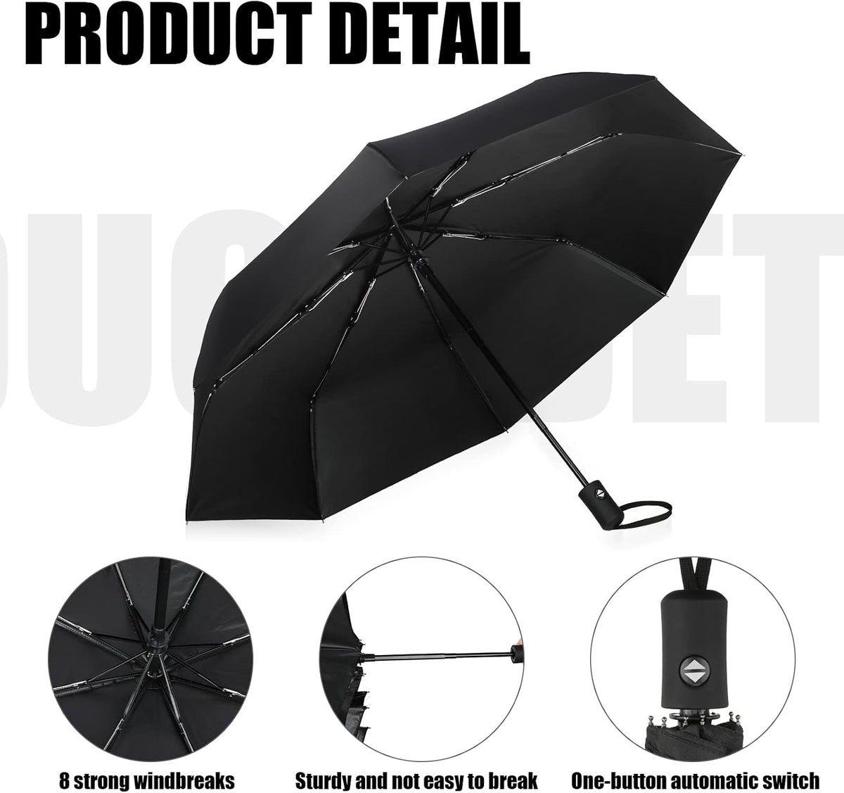 Jexine Windproof Travel Umbrella Compact Small