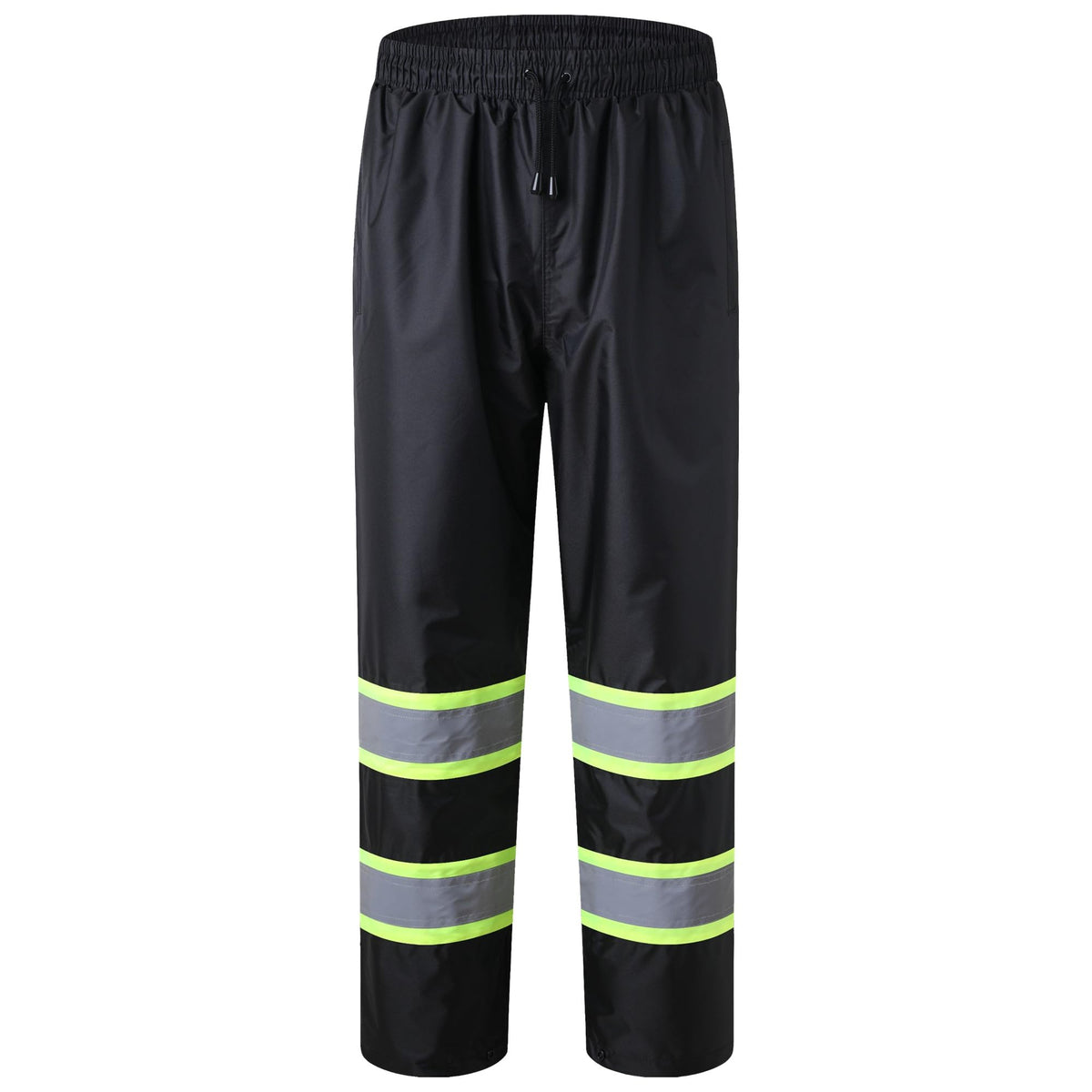 JKSfafety Rain Pants Men with Hi Vis 3M Reflective Strips Black XL | Rain Pants for Men Women Waterproof Breathable Mesh Lining 4 Reflective Tapes for Construction & Outdoor Work Day and Nigtht