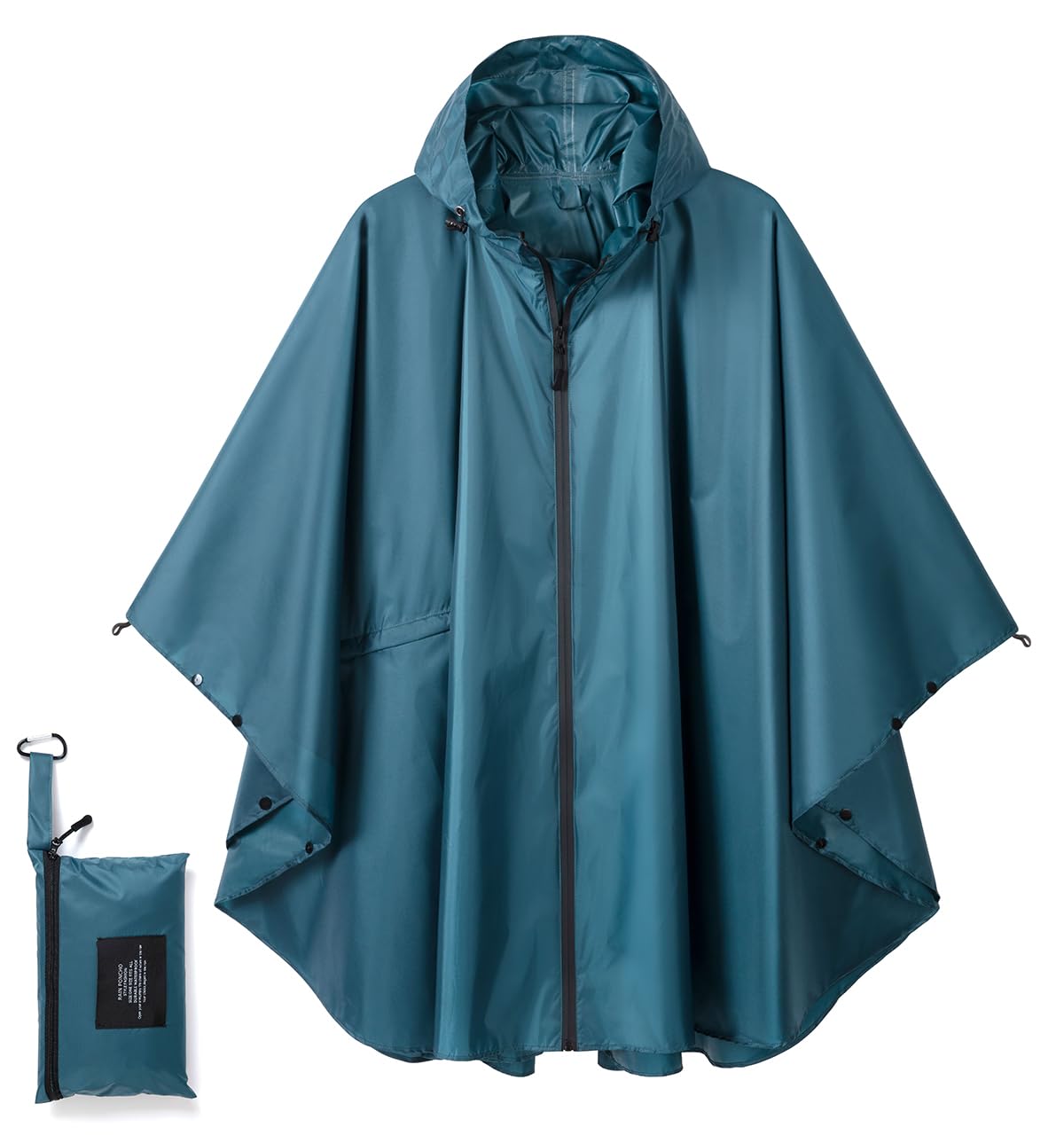 Fashion Hooded Rain Poncho Waterproof Raincoat Jacket with pocket for Women/Men/Adult