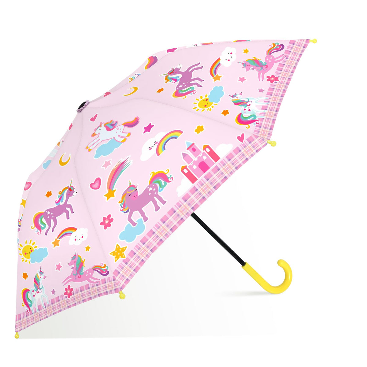 Kids Umbrella, Safety Windproof Umbrella with Easy-Grip Hook Handle for Toddler Girls and Boys