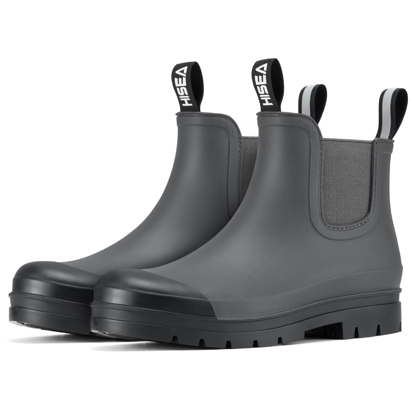 HISEA Women's Short Rain Boots Waterproof Ankle Chelsea Boots | Fashion Rubber Garden Shoes Non-Slip Matte PVC Rainboots Lightweight Outdoor Work Booties for Gardening Farming Walking