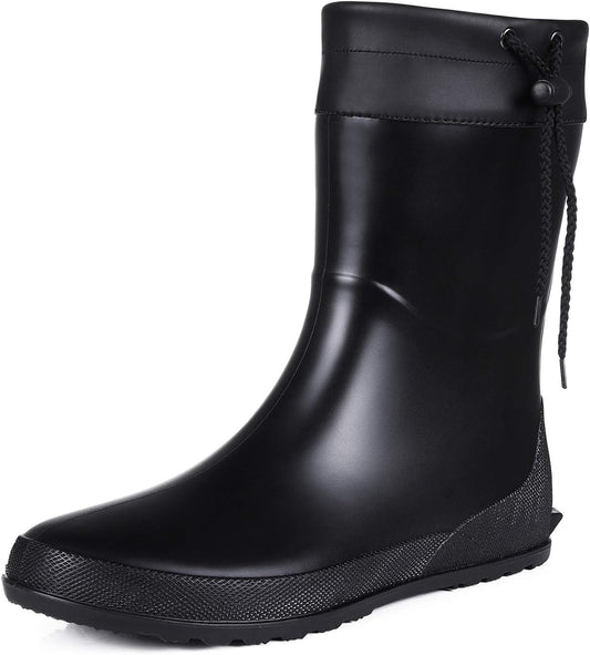 Asgard Women's Mid Calf Rain Boots Collar Gardening Boots Ultra Lightweight Portable Garden Shoes | Ultra-soft Waterproof Garden Shoes, Foldable Adjustable Collar Rubber Short Boots