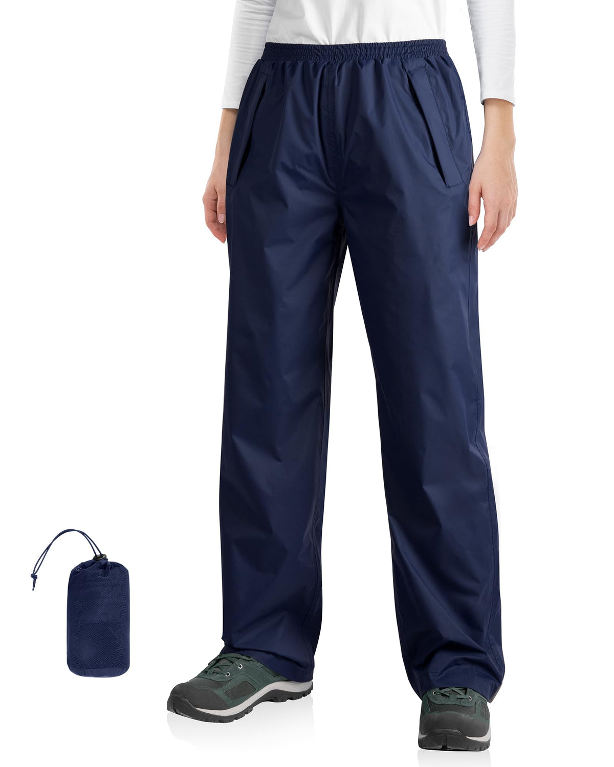 33,000ft Packable Rain Pants for Women Waterproof Pants Lightweight Rain Over Pants Outdoor Windproof Pant for Golf Hiking