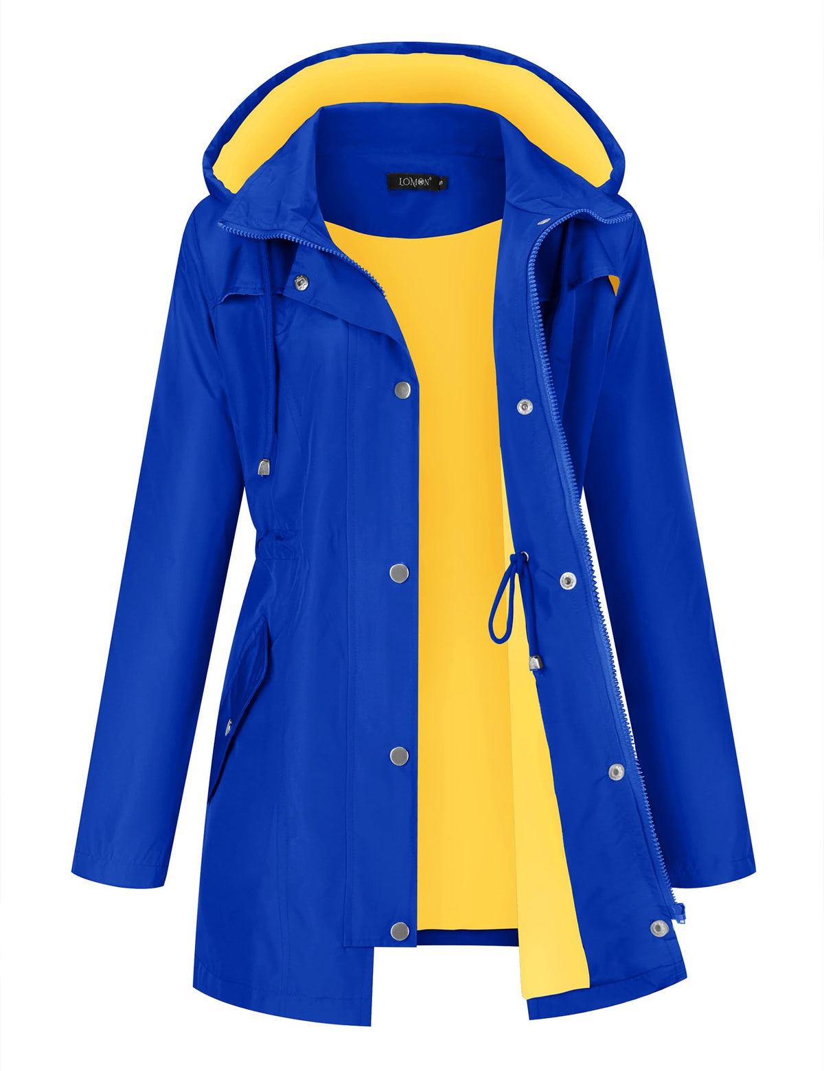 LOMON Women Waterproof Outdoor Hiking Raincoat Women Lined Rain Jacket Lightweight Hooded Jackets Trench Coats