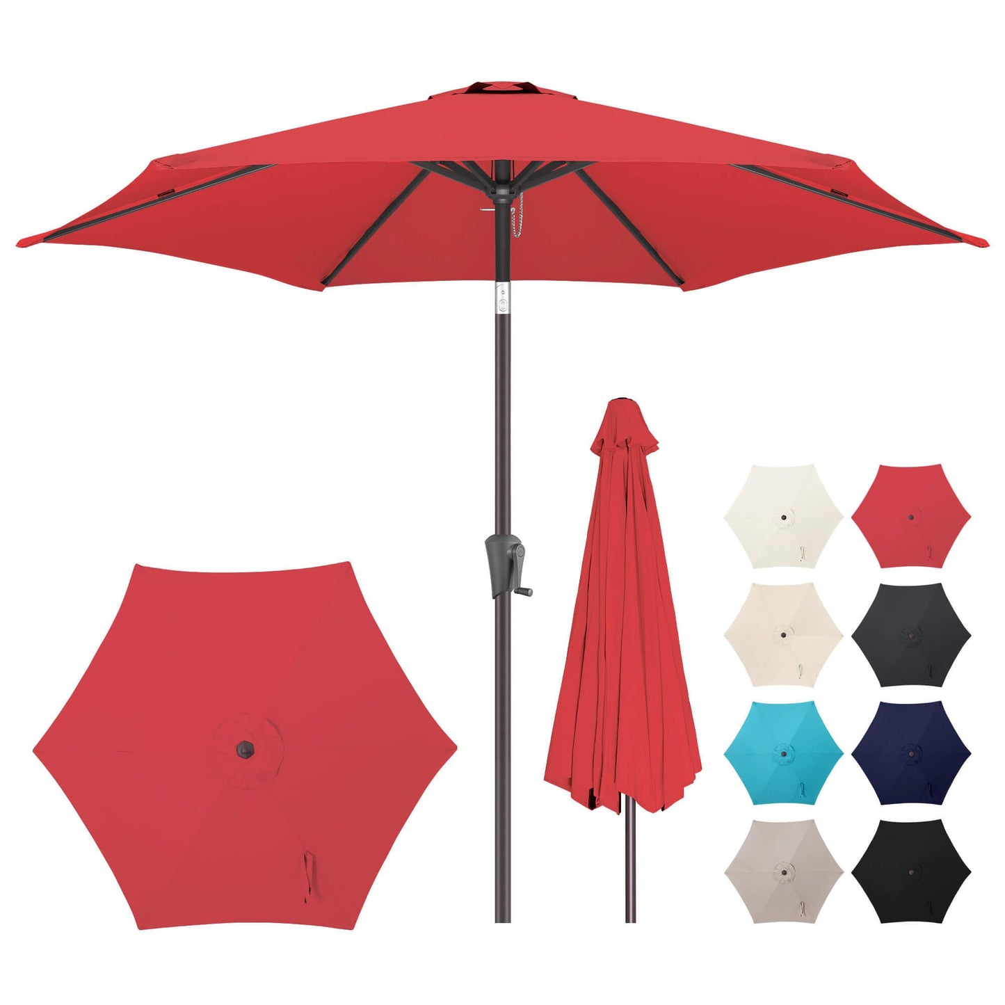 Patio Umbrella Rectangular with Button Tilt, 6.5 x 10ft Ivory | Waterproof UV Protection, Rectangle Porch Deck Umbrella for Pool, Table, Garden, Backyard, Provides Shade
