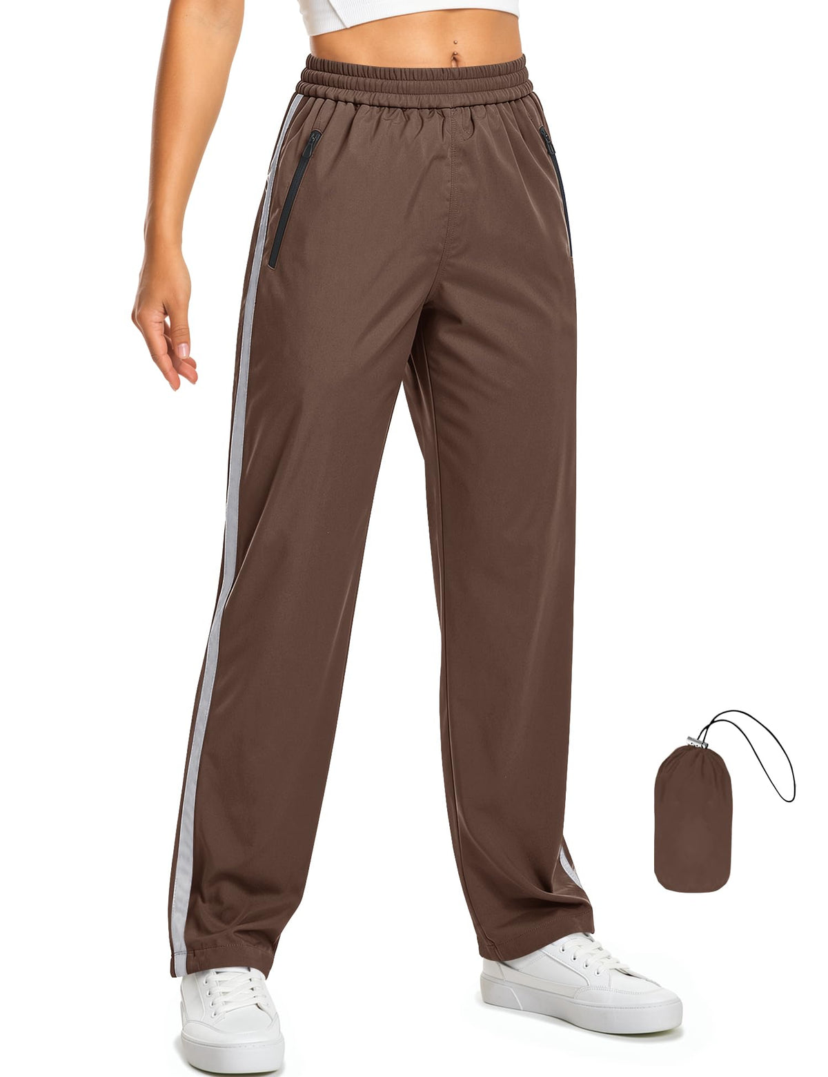 TCOT Rain Pants Lightweight Packable Hiking Pant Outdoor Waterproof Trouser | Hiking Pants, Reflective Side Stripe Rain Pants, Outdoor Waterproof Overpant, Fishing Overpants, Packable Windproof Trousers