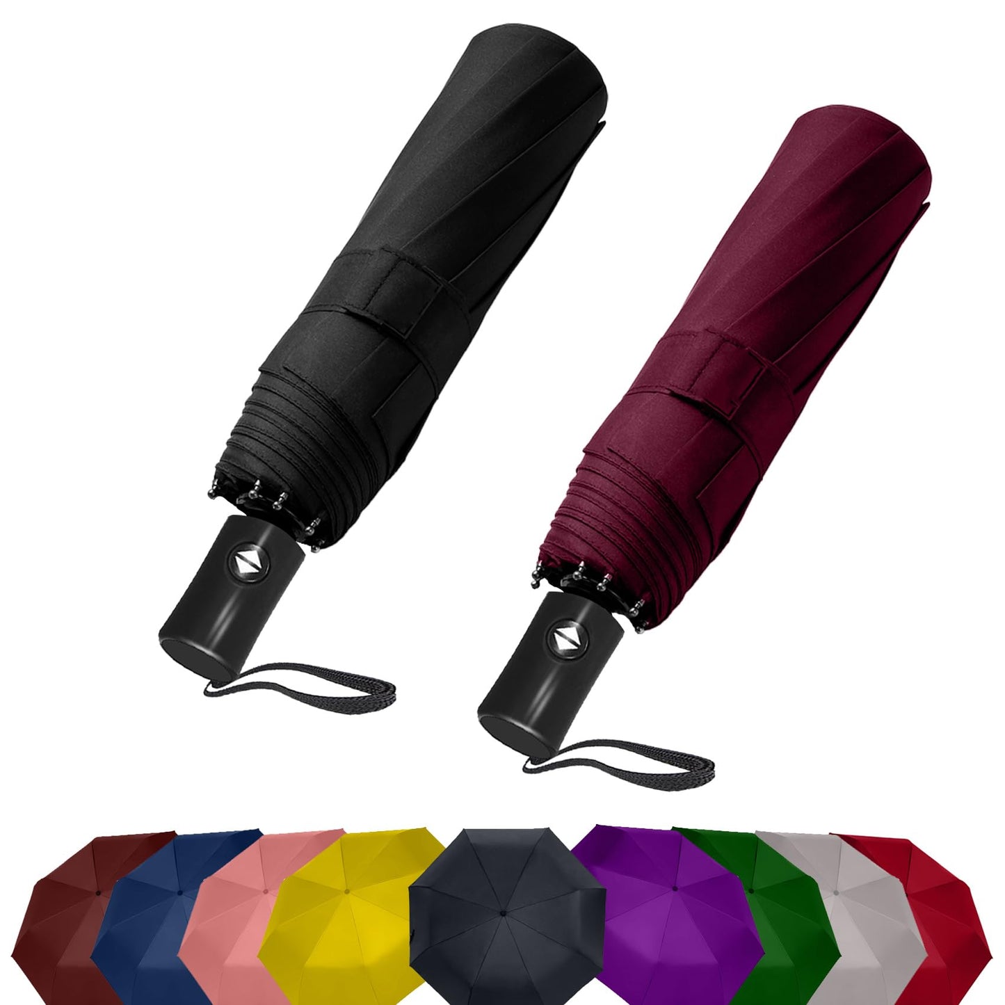Compact Travel Umbrella - Windproof Auto Open/Close, Small Folding Umbrella for Rain & Sun with UPF50+ - Lightweight Frame, Waterproof - Fits Backpack, Purse, Suitcase.(Garden Butterfly)