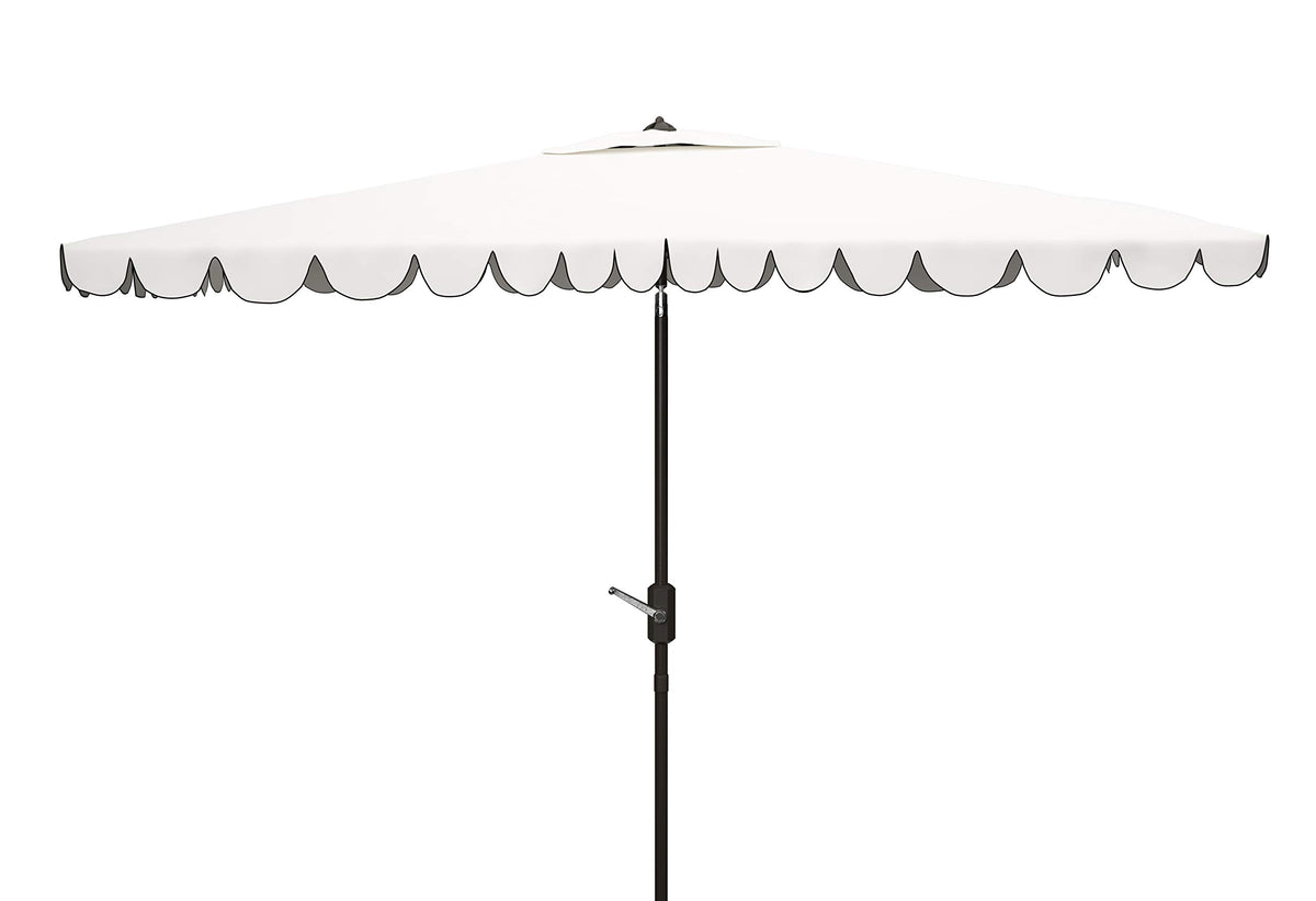 SAFAVIEH Outdoor Collection Venice Grey 7 x 10 Ft Rectangular Auto Tilt UV Protected Umbrella