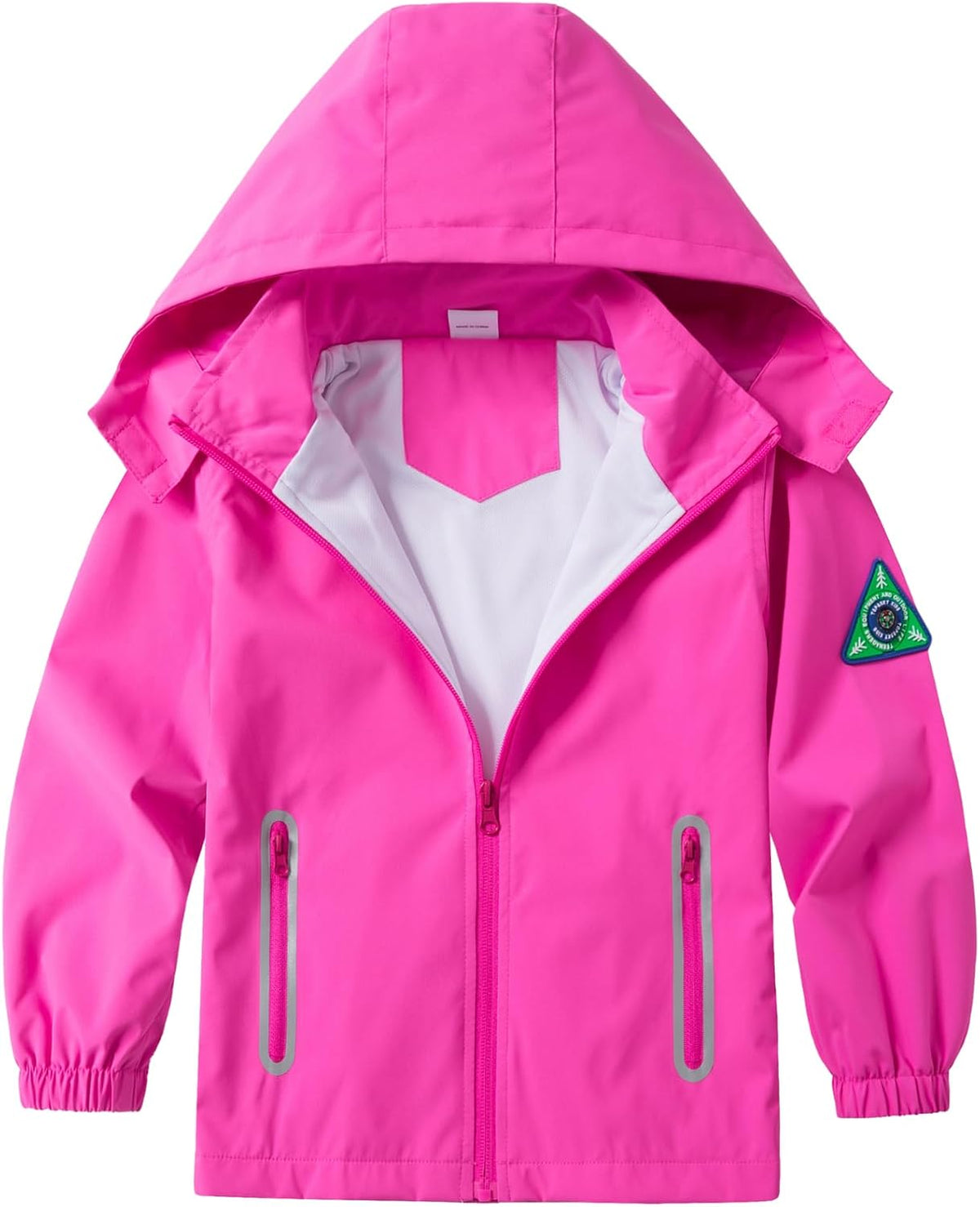 Boys Rain Jacket with Detachable Hood Lightweight Raincoats for Kids
