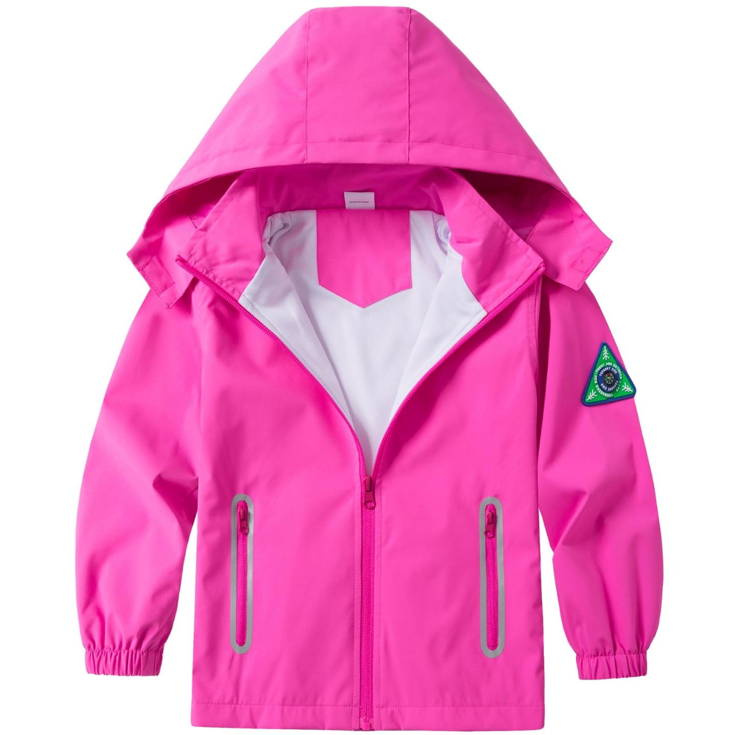 Boys Rain Jacket with Detachable Hood Lightweight Raincoats for Kids