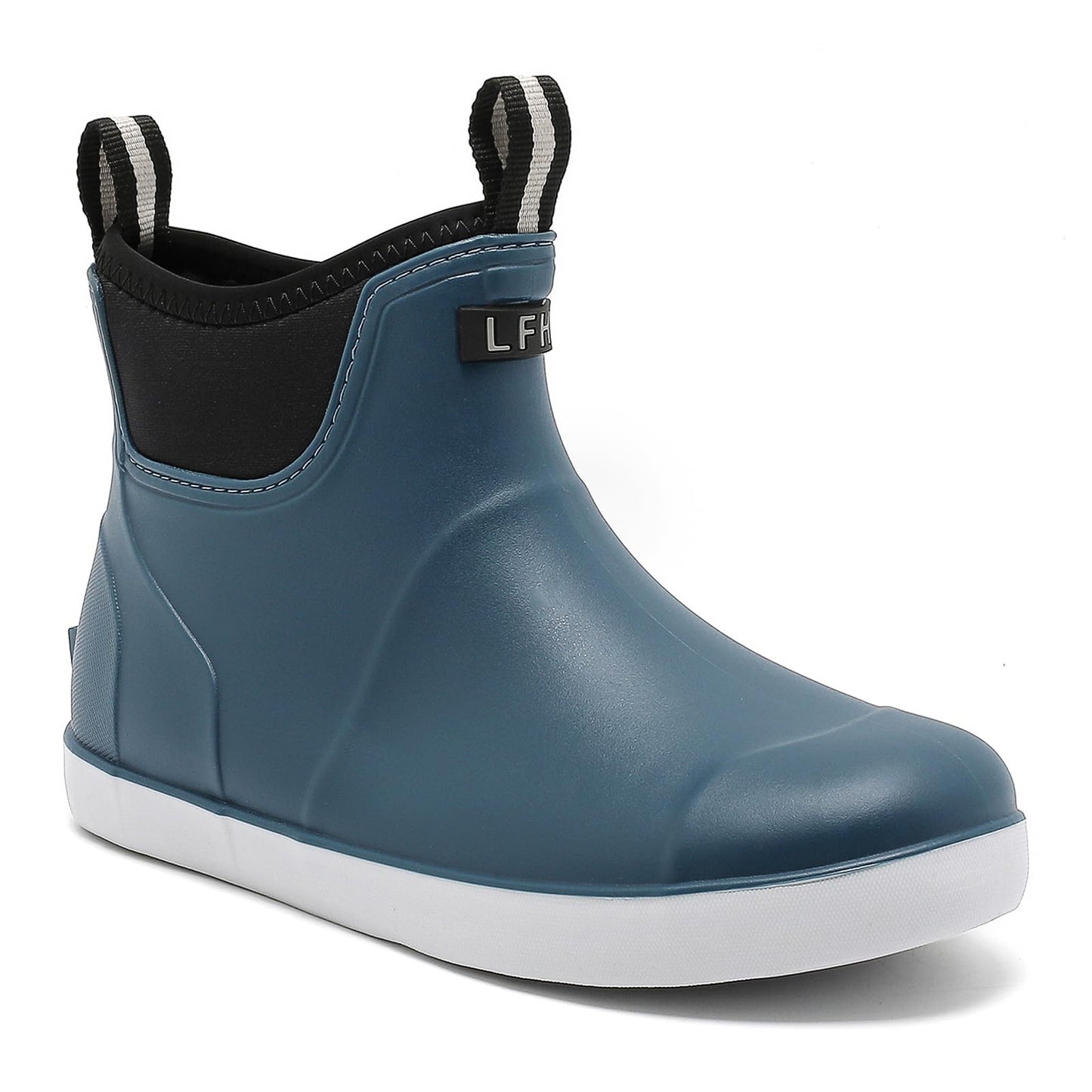 Mens Deck Boots Waterproof, Rubber Ankle Rain Booties For Fishing | Saltwater High-performance Footwear Chelsea Boots for Gardening Boating Camping Sailing