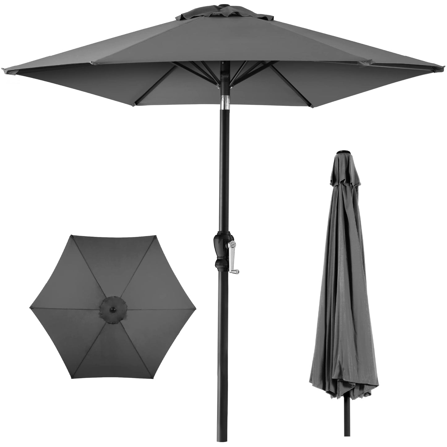 Best Choice Products 10ft Outdoor Patio Umbrella, Outdoor Table Umbrella, Yard Umbrella, Market Umbrella with 6 Sturdy Ribs, Push Button, Tilt and Crank - Sand