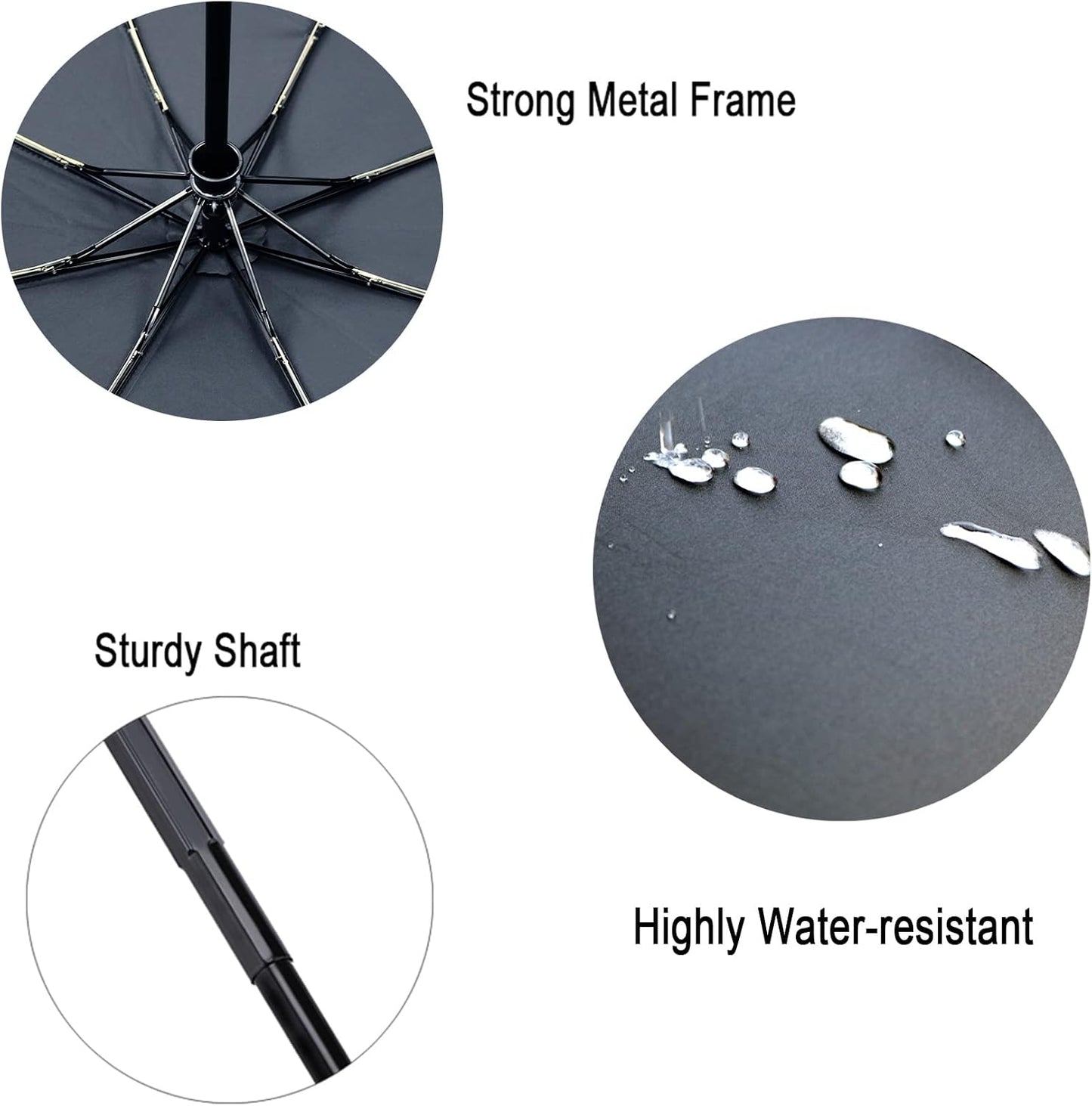 NPCQUN Travel Essentials Umbrella Windproof Compact Collapsible Light, Automatic, Strong and Portable, Wind Resistant Folding Small Umbrella for Rain