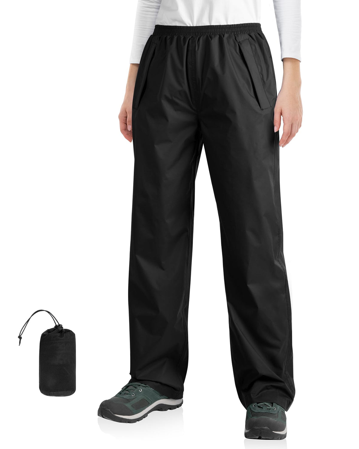 33,000ft Packable Rain Pants for Women Waterproof Pants Lightweight Rain Over Pants Outdoor Windproof Pant for Golf Hiking