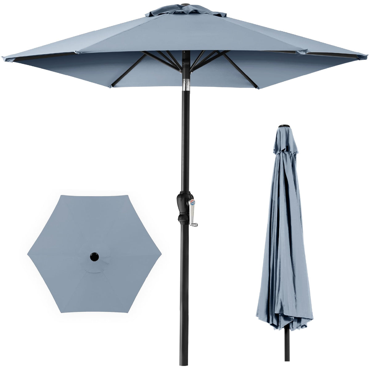 Best Choice Products 10ft Outdoor Patio Umbrella, Outdoor Table Umbrella, Yard Umbrella, Market Umbrella with 6 Sturdy Ribs, Push Button, Tilt and Crank - Sand