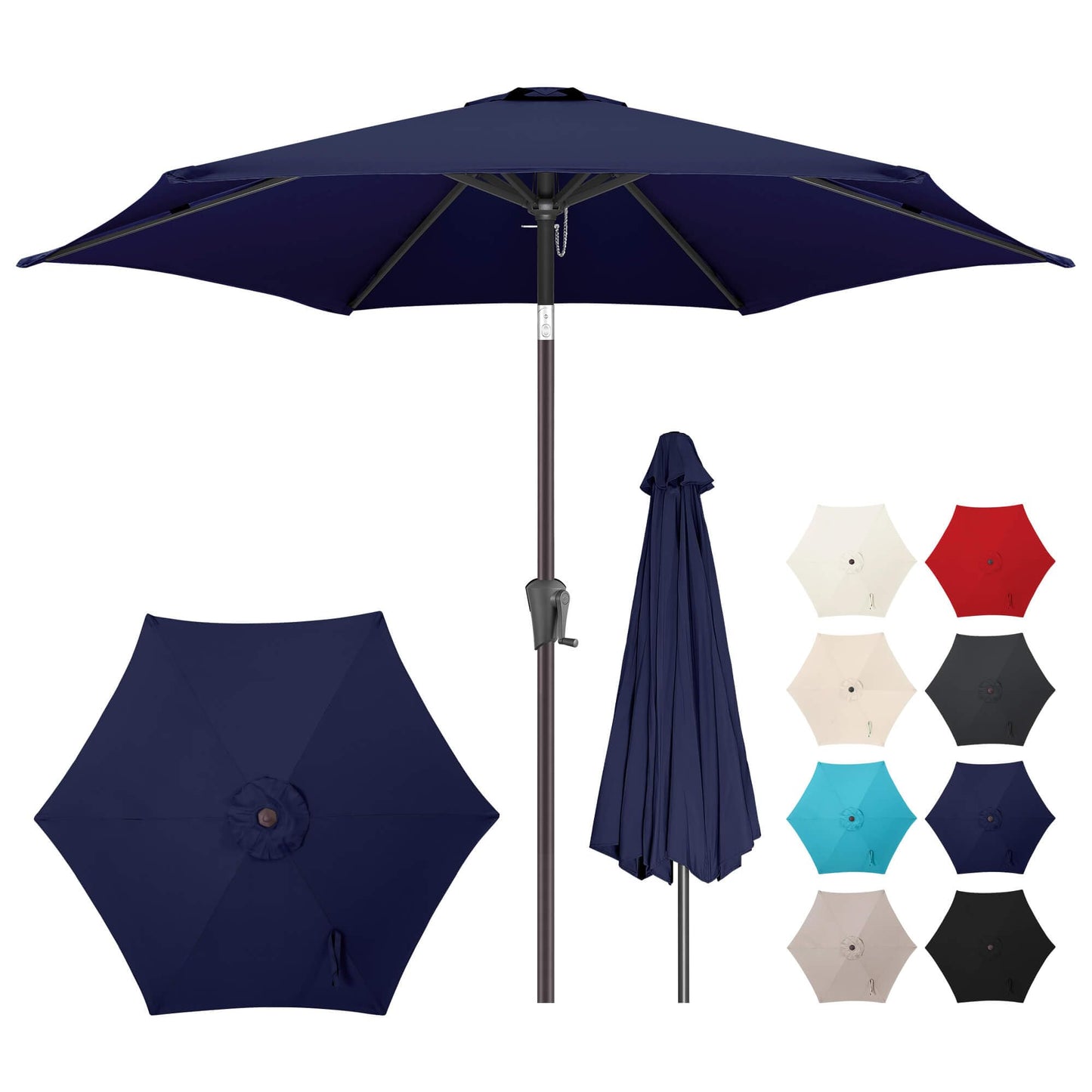 Patio Umbrella Rectangular with Button Tilt, 6.5 x 10ft Ivory | Waterproof UV Protection, Rectangle Porch Deck Umbrella for Pool, Table, Garden, Backyard, Provides Shade