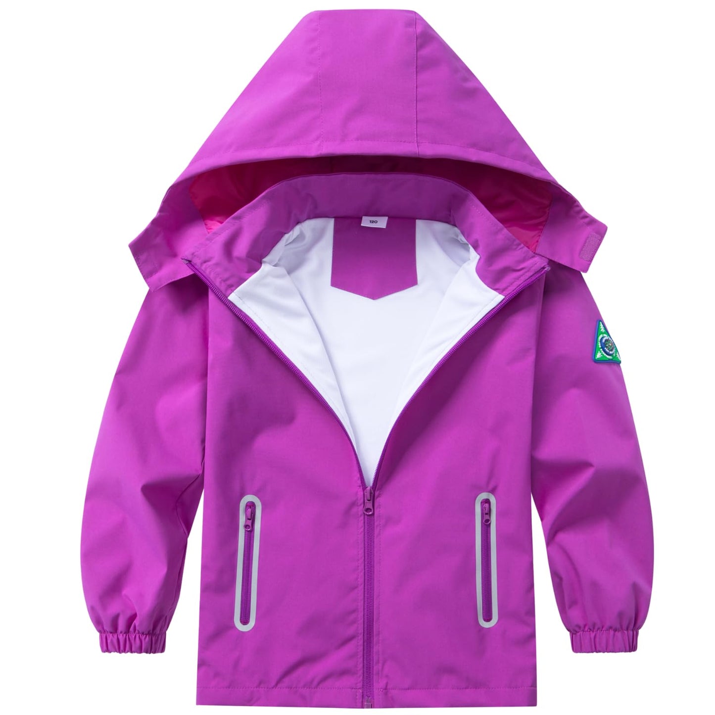 Boys Rain Jacket with Detachable Hood Lightweight Raincoats for Kids