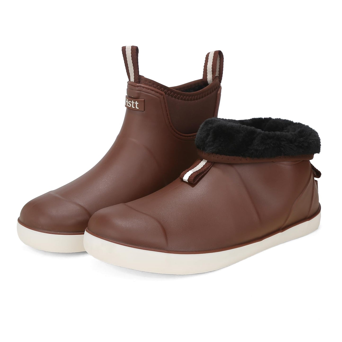 Mens Deck Boots Waterproof, Rubber Ankle Rain Booties For Fishing | Saltwater High-performance Footwear Chelsea Boots for Gardening Boating Camping Sailing