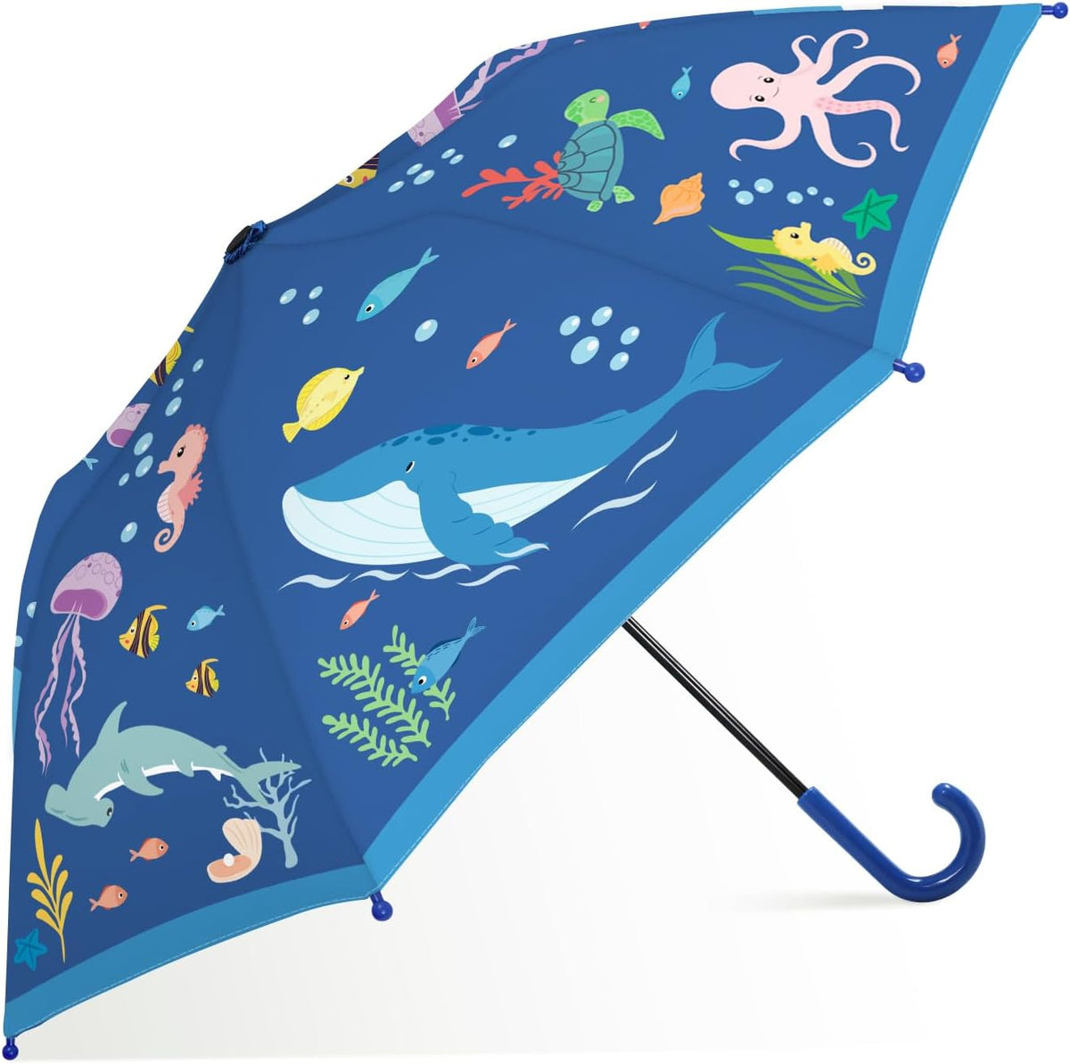 Kids Umbrella, Safety Windproof Umbrella with Easy-Grip Hook Handle for Toddler Girls and Boys