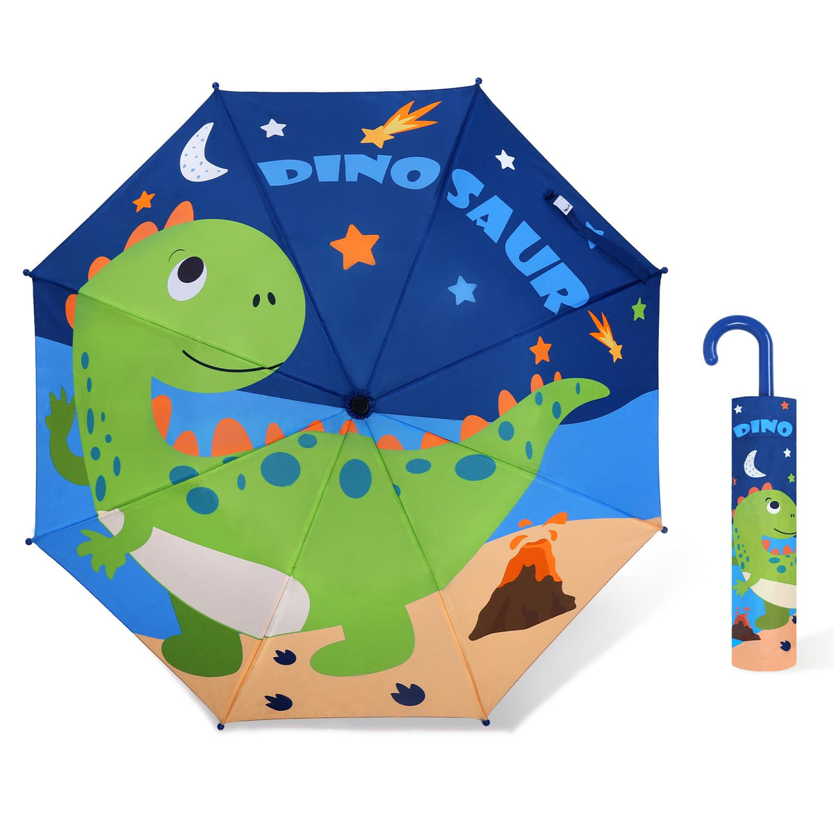Kids Umbrella, Safety Windproof Umbrella with Easy-Grip Hook Handle for Toddler Girls and Boys