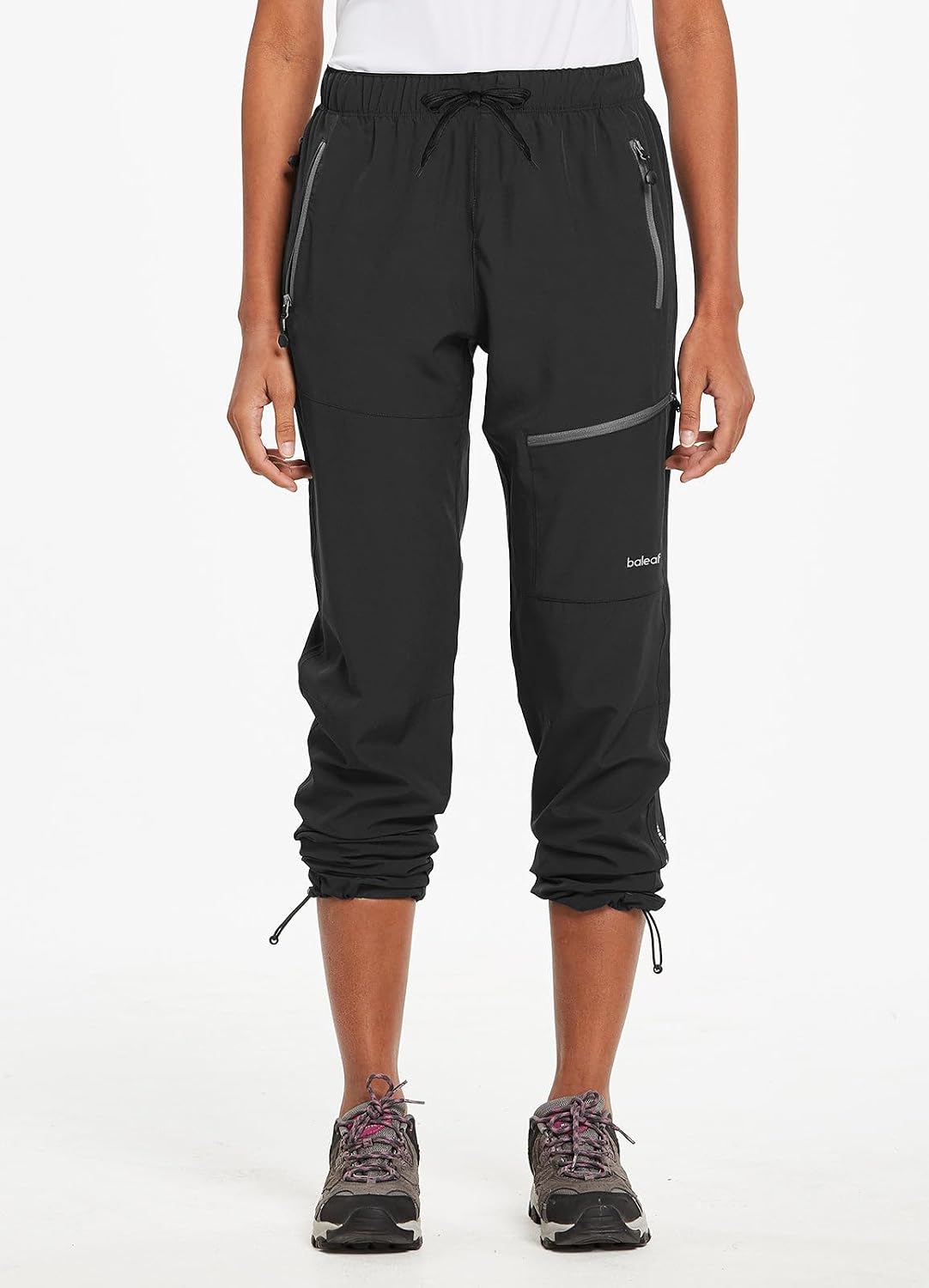 baleaf Women's Hiking Pants Quick Dry Lightweight Water Resistant Elastic Waist Cargo Pants for All Seasons | Petite/Reguar/Tall sizing,Zip Pockets, Water Resistant,breathable Cargo Pants for Travel Camping