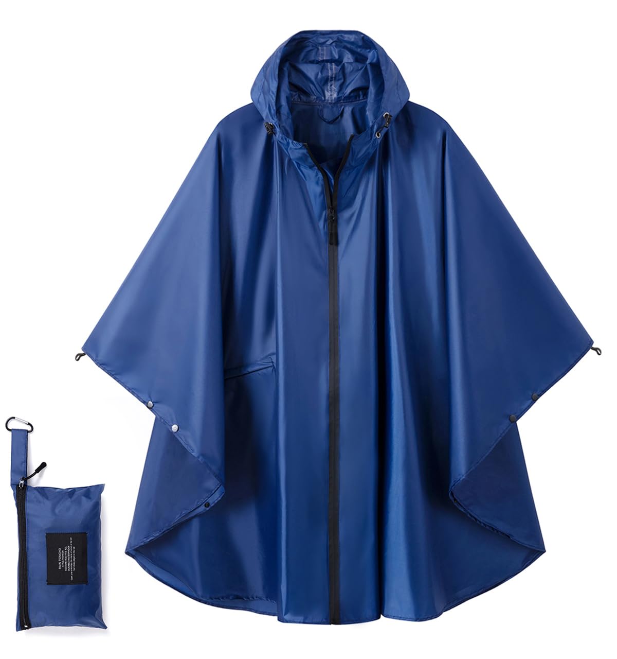 Fashion Hooded Rain Poncho Waterproof Raincoat Jacket with pocket for Women/Men/Adult