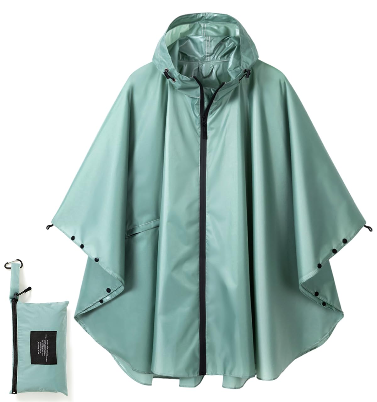Fashion Hooded Rain Poncho Waterproof Raincoat Jacket with pocket for Women/Men/Adult