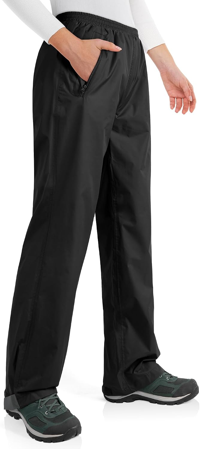 33,000ft Packable Rain Pants for Women Waterproof Pants Lightweight Rain Over Pants Outdoor Windproof Pant for Golf Hiking